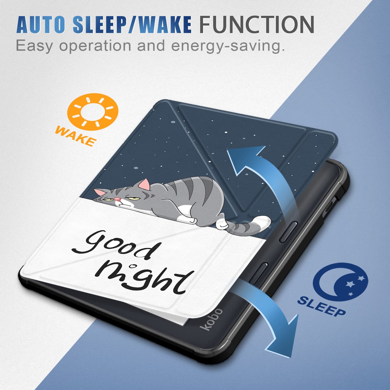 Xuanbeier Soft Tpu Case Compatible With Kobo Libra Color & Kobo Libra 2 7 Slim Lightweight Shell With Stand Function Auto Wake/S