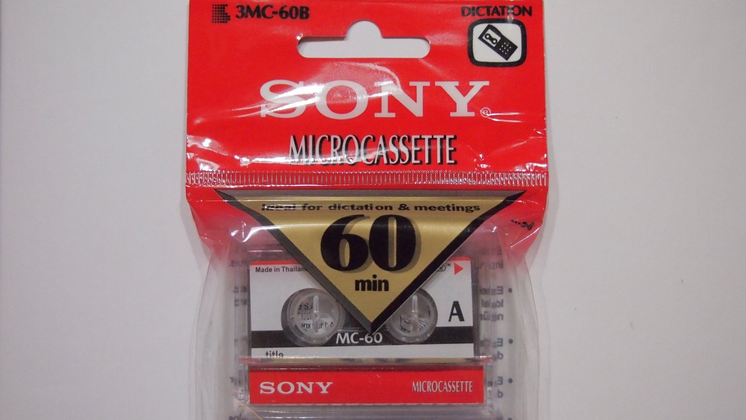 Sony 60 Minute Blank Microcassette Tapes Mc 60, Set Of 3