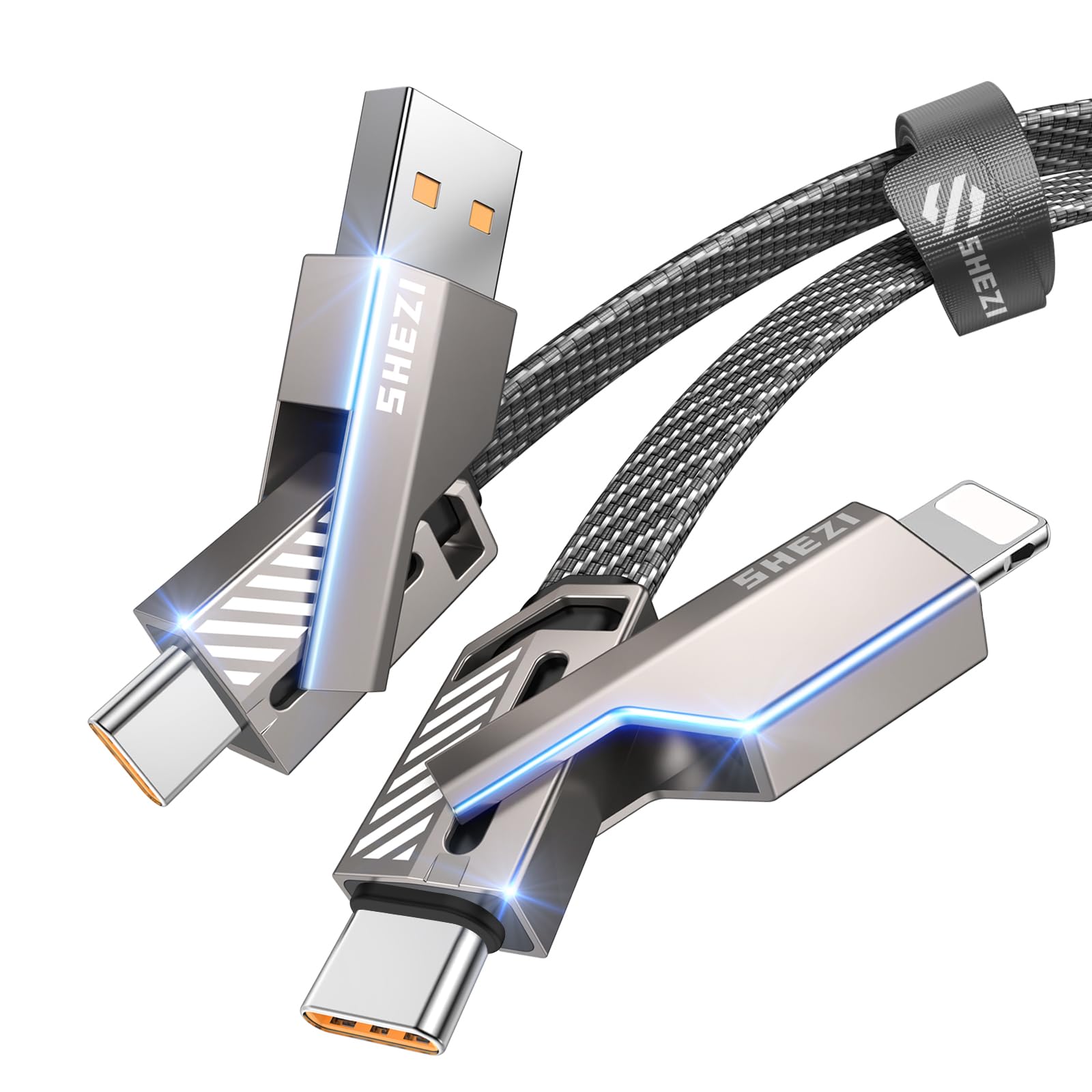 [One Is Enough] 4In1 Usb C To Lightning Cable, 180W[High Speed Charging&Fast Data Transfer] [Carplay&Android Auto Support] Multi