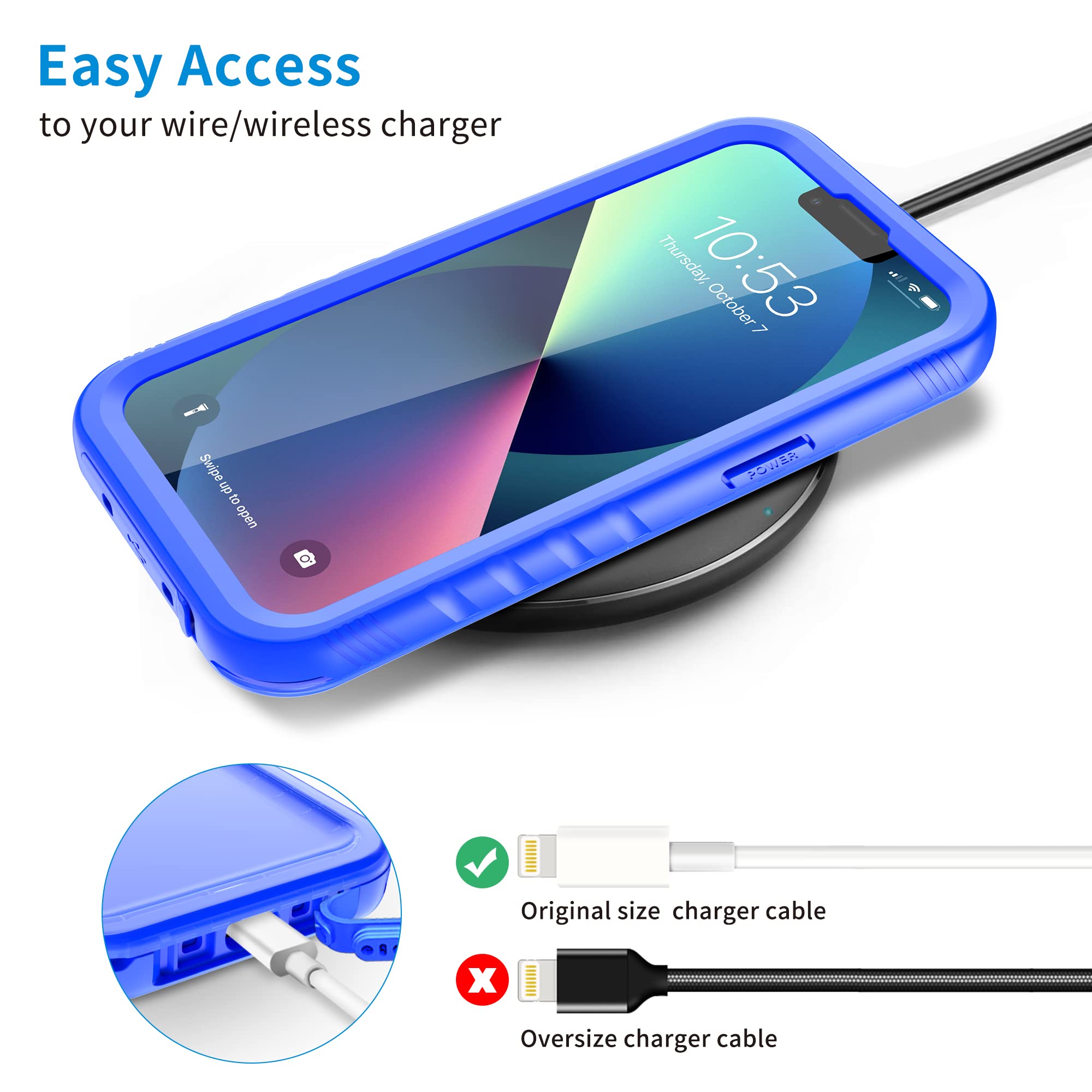 Sportlink Compatible With Iphone 13 Waterproof Case   Full Body Shockproof Dustproof Phone Screen Protector Rugged Waterproof Ca