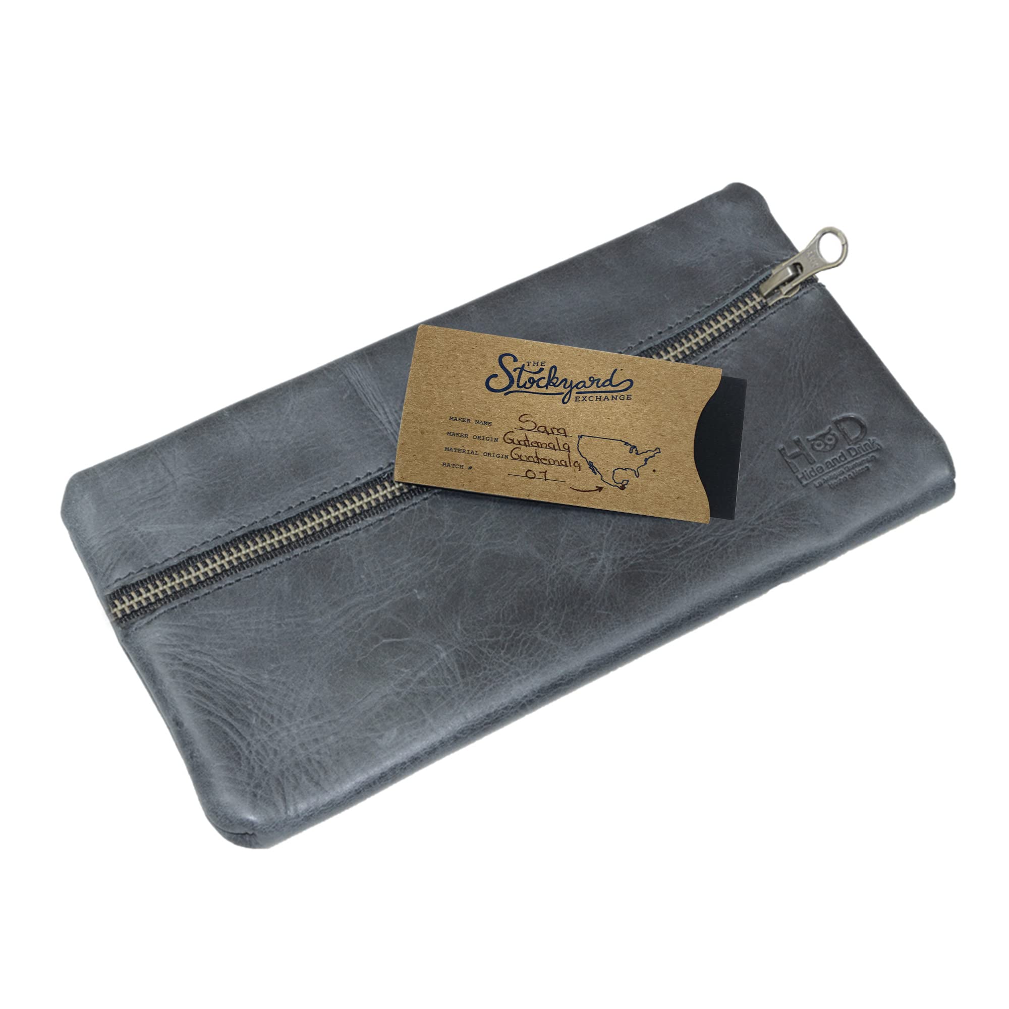 Hide & Drink, Rustic Leather All Purpose Utility & Charger Case For Macbook & Ipad, Handmade   Charcoal Black