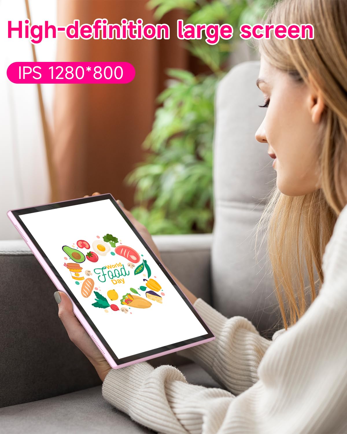 10 Inch Tablet Android 14 Tablet Pc, 10.1  Android Tablets Ddr4 6Gb Ram(4Gb Expand) 32Gb Rom 2Mp+8Mp Dual Camera Wifi-6 Bt Suppo