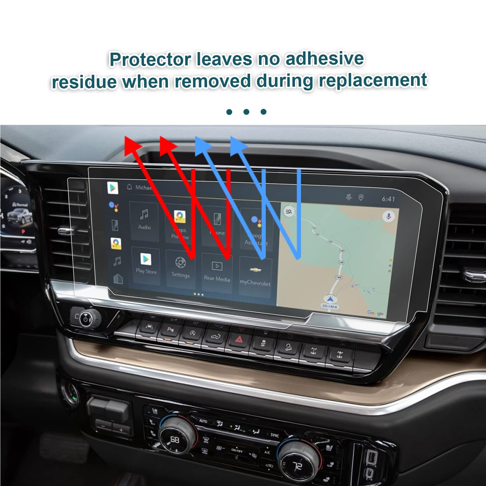Yee Pin 2022 2023 2024 2025 Silverado Screen Protector For Silverado 13.4'' Diagonal Infotainment Touchscreen Compatible For Chevy Silverado Pickup Truck Lt, Rst, Lt Trail Boss, Ltz, Zr2, High Country
