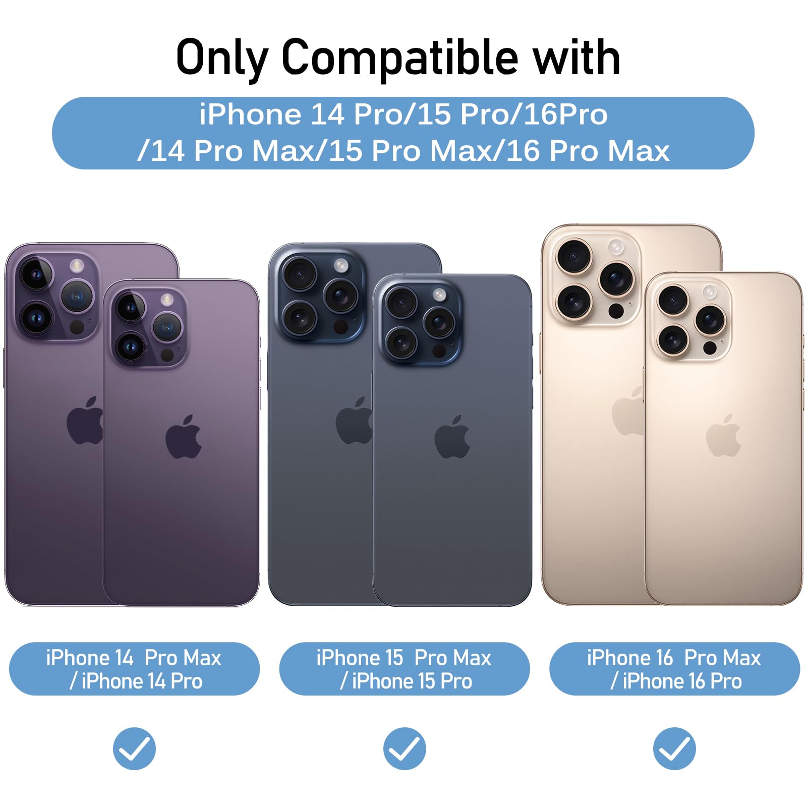 ivoler 4-Pack Tempered Glass Camera Lens Protector for iPhone 14 Pro Max, 15 Pro Max, 15 Pro, 14 Pro - Transparent, Case Friendly