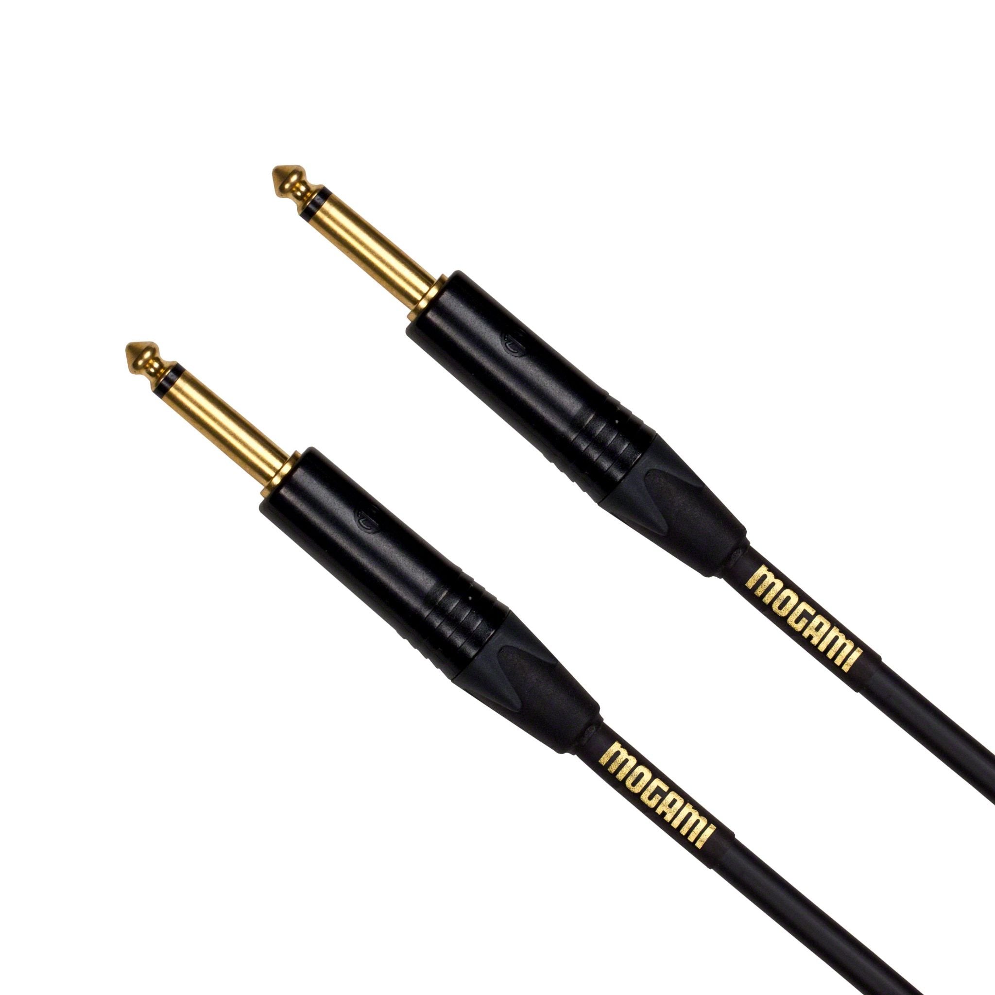 Mogami Gold Instrument 10 Guitar Instrument Cable, 1/4' Ts Male Plugs, Gold Contacts, Straight Connectors, 10 Foot