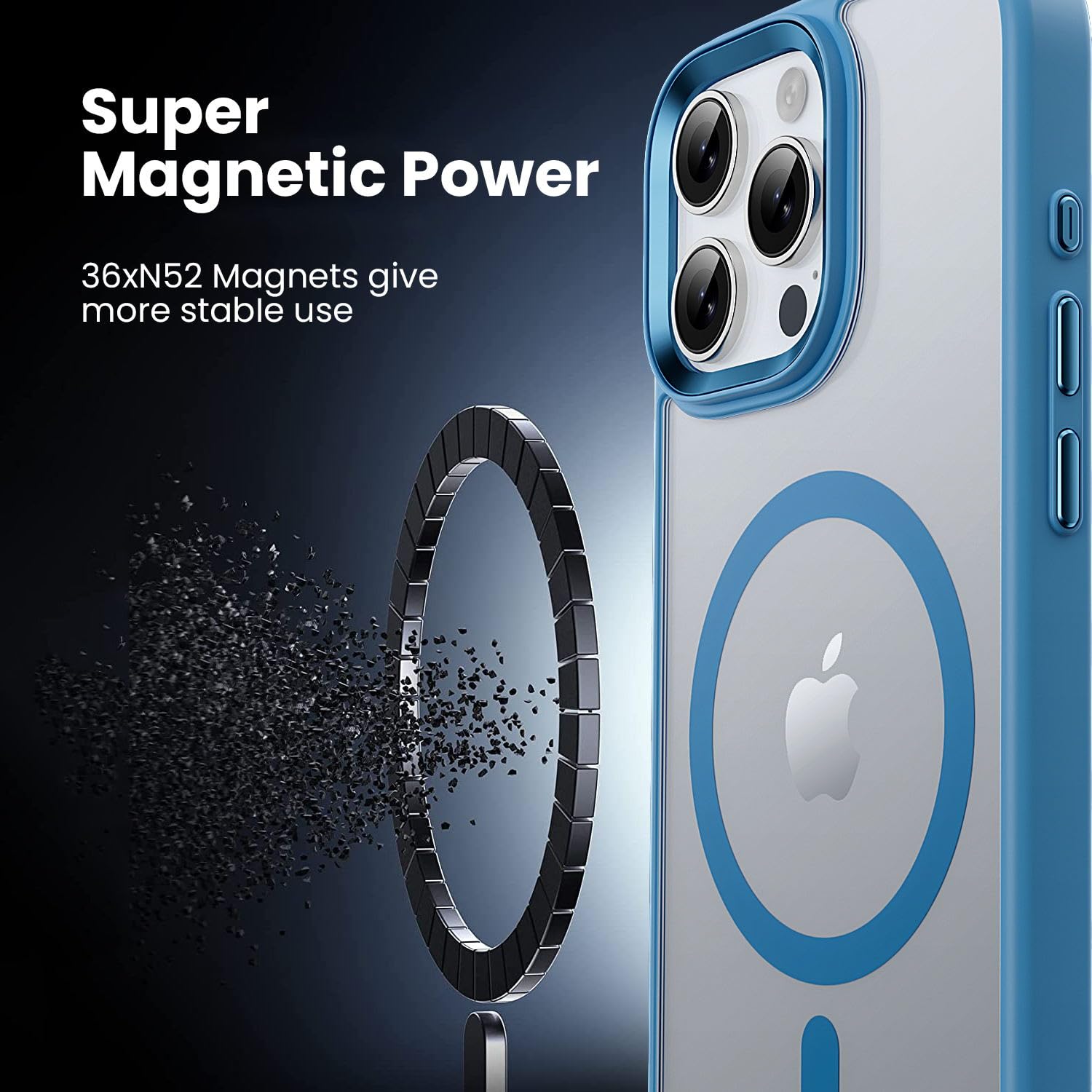 Gyizho Magnetic Case For Iphone 16 Pro Case, [Military Grade Drop Tested] [Compatible With Magsafe] Slim Protective Cover Transl