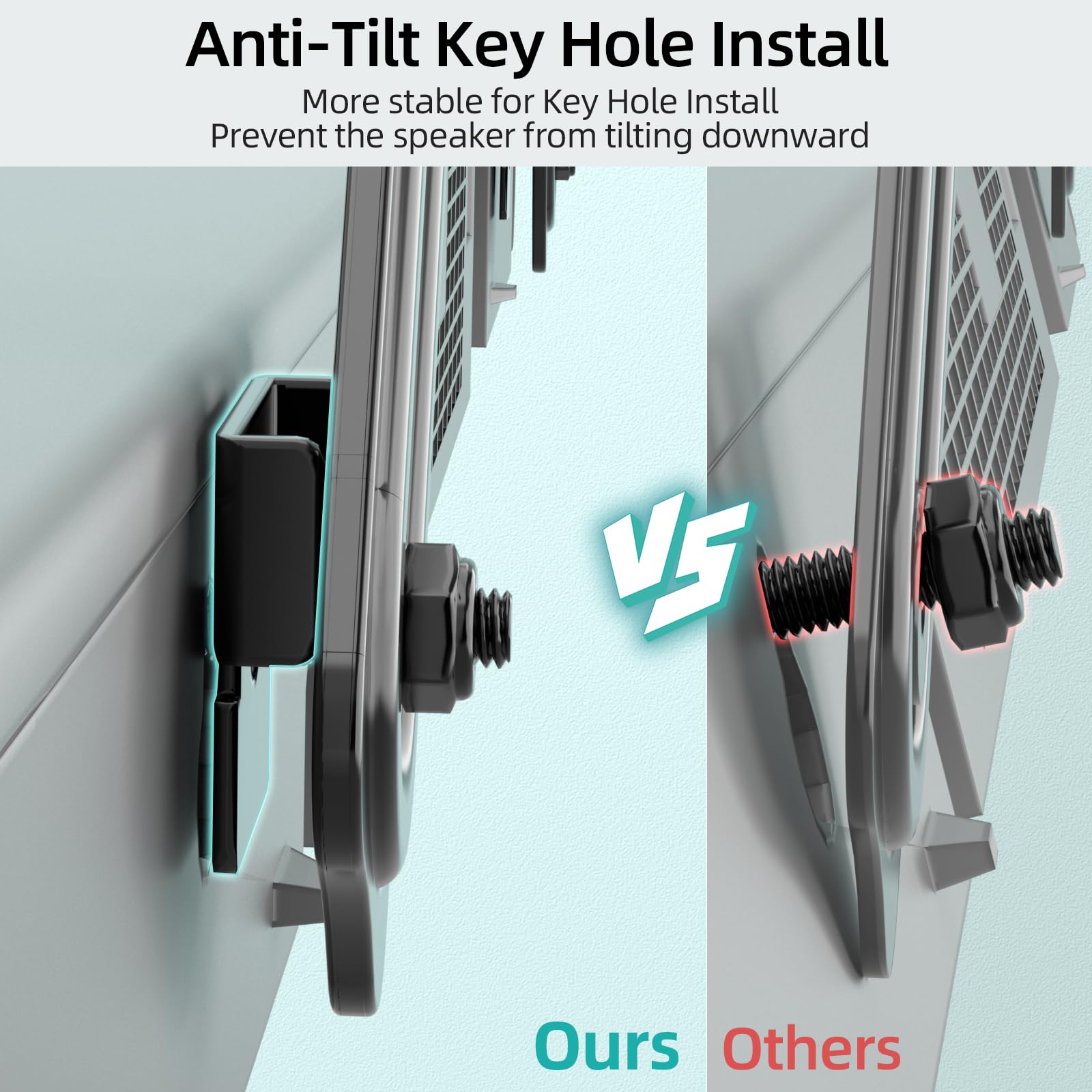 Hcmounting Soundbar Mount Bracket, Sound Bar Mounts Under Tv Or Above Tv Fits Most Sound Bars Up To 20 Lbs, Soundbar Tv Mount Wi