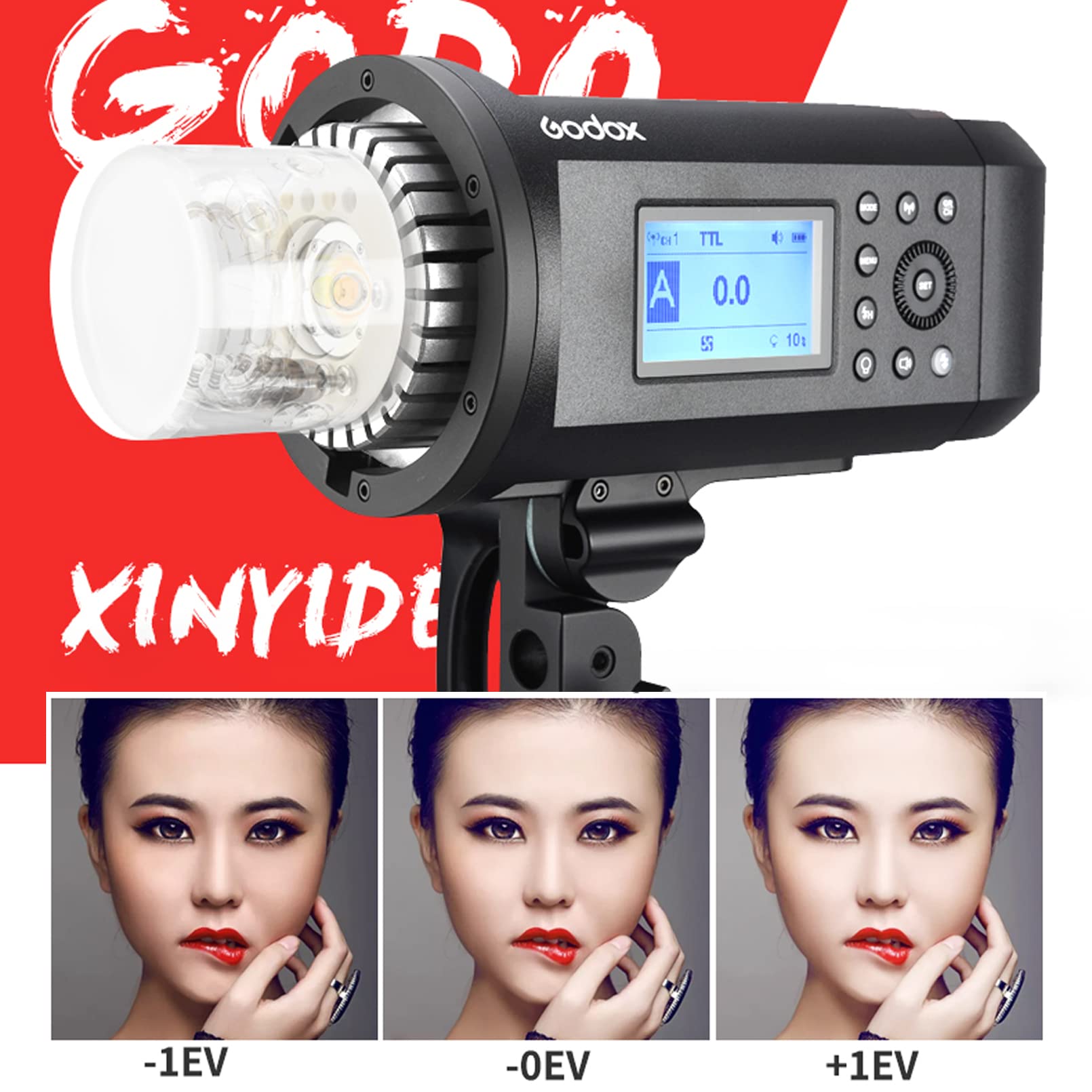 Godox Ad600 Pro Ad600Pro Outdoor Flash Strobe Light, 2.4G 600Ws Ttl Studio Flash Monolight, Powerful Li Ion Battery 1/8000S Hss