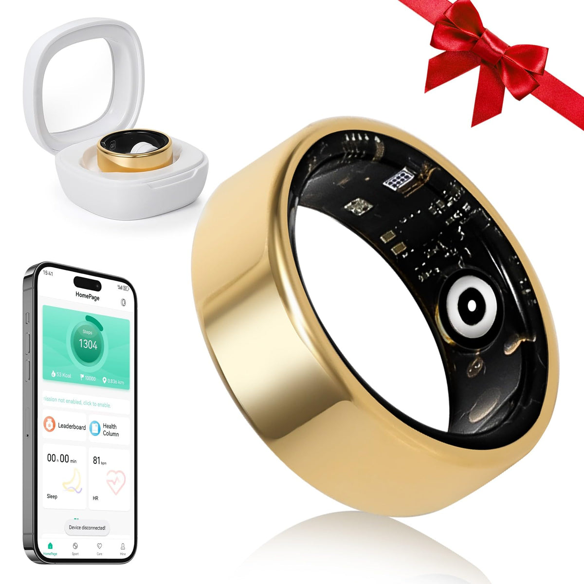 Yuluckgo Smart Ring Fitness Tracker For Women Men   Health Heart Rate Ring With Sleep Monitor And Blood Oxygen Tracking, No Subs