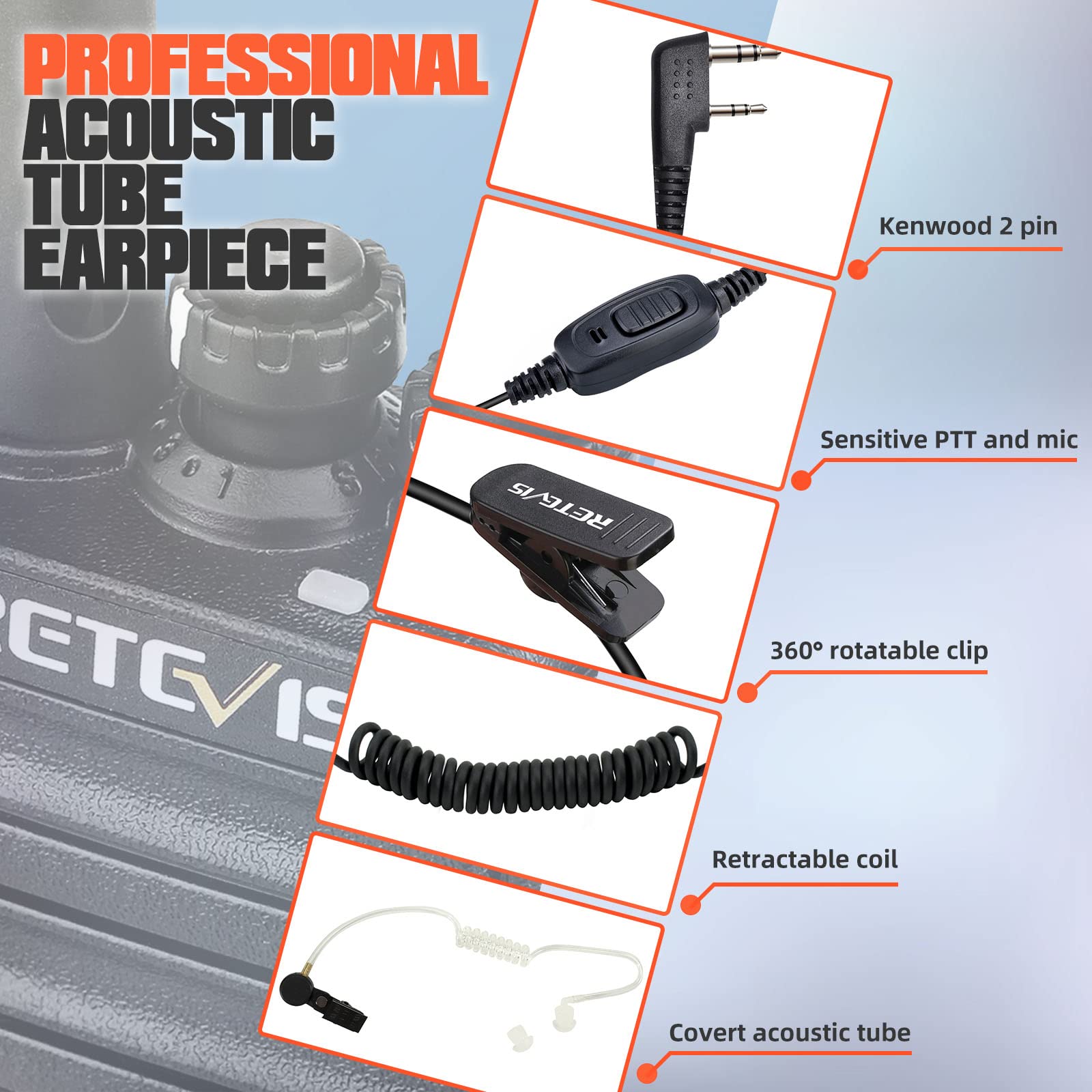 Retevis H 777S Walkie Talkies For Adults, 2 Way Radio Long Range, Walkie Talkies With Earpiece And Mic Set,Usb Charging Base,Rugged Walkie Talkie Rechargeable For School Security Church (10 Pack)