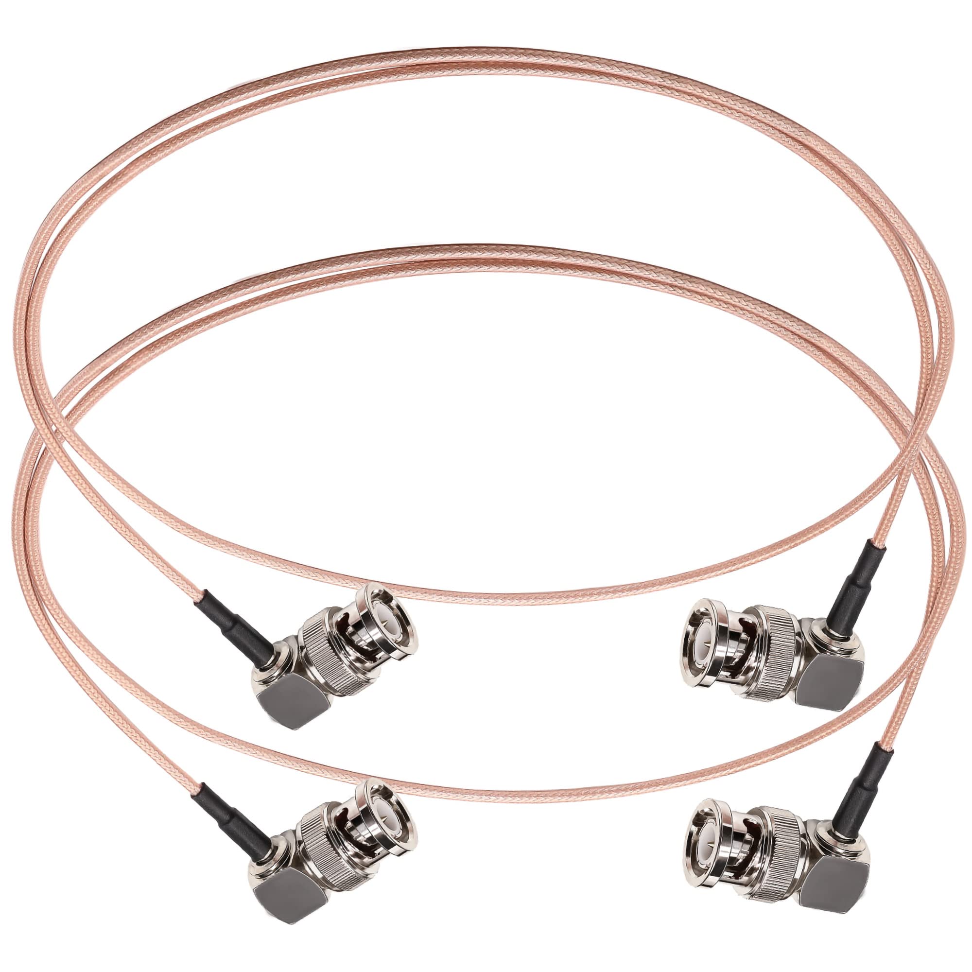 Tuolnk Bnc Cable Rg316 Bnc Male Right Angle To Bnc Male Right Angle Coaxial Cable For Cctv Hd Sdi Cable 3.28Ft (1M) 50Ohm Bnc El