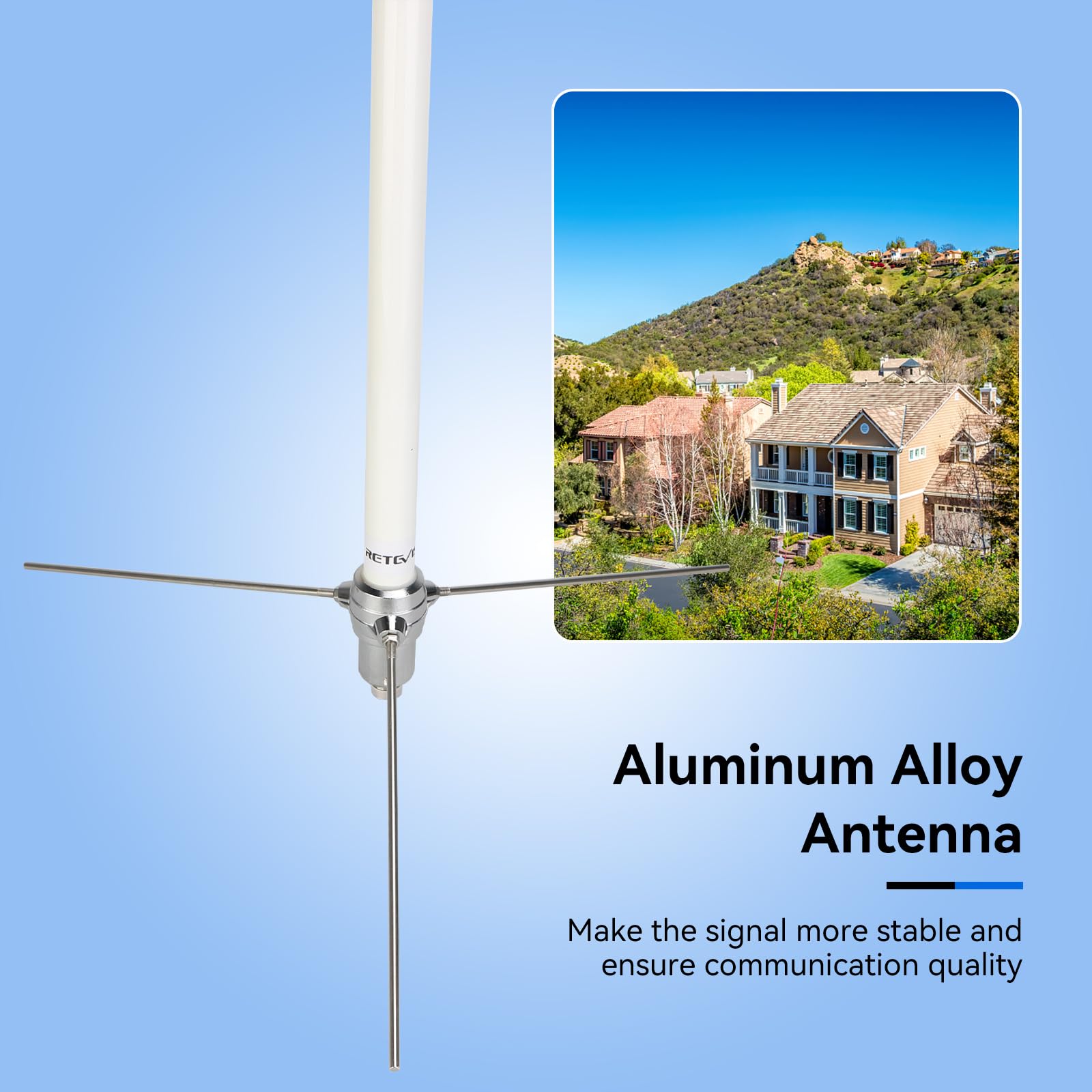 Retevis Gmrs Base Antenna,7.2Dbi High Gain 462 467Mhz,Fiberglass Uhf Gmrs Repeater Antenna,Compatible With Retevis Rt97 Btech Mi