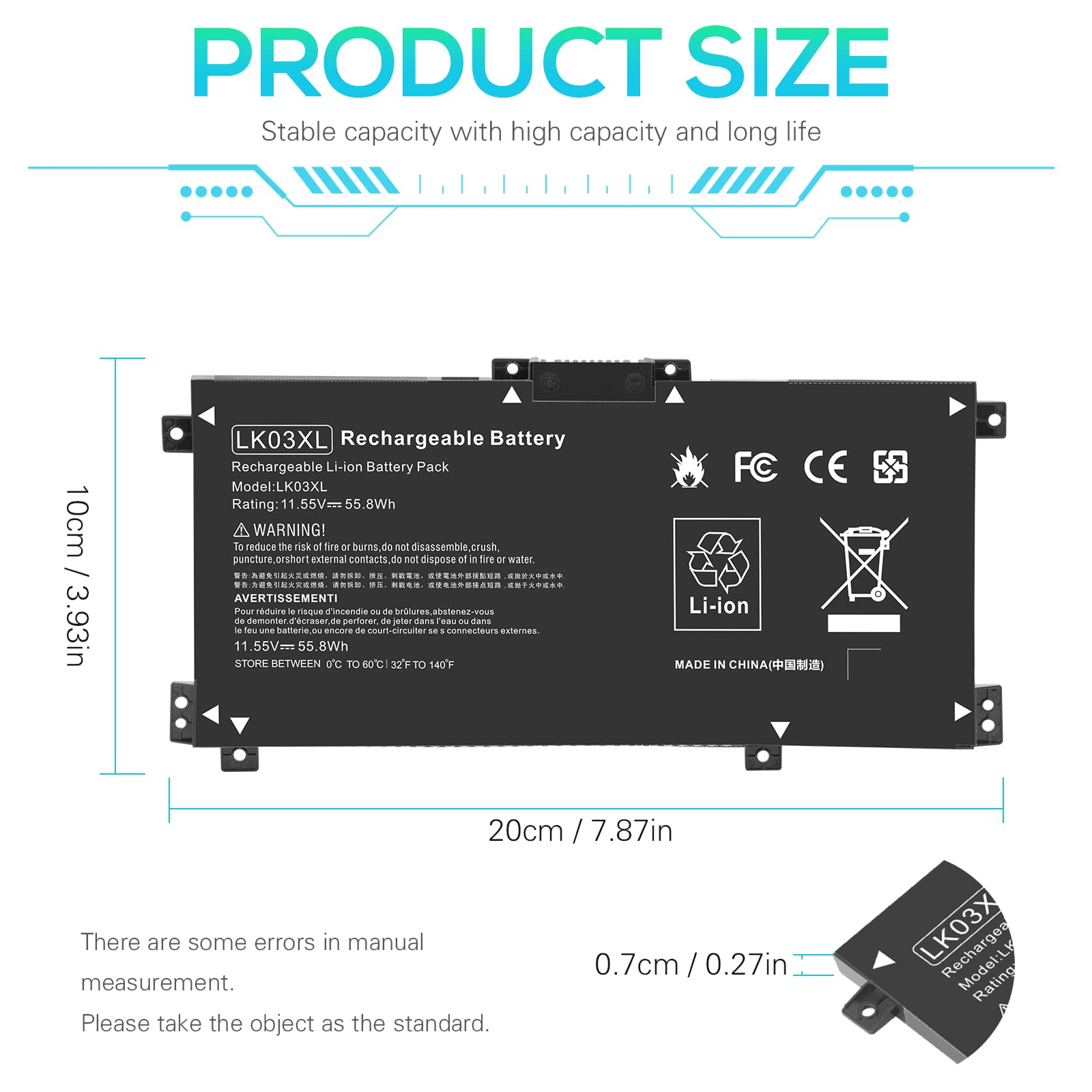 Lk03Xl Lko3Xl Battery For Hp Envy X360 17M Ae0Xx 17 Ae1Xx 17 Bw0013Dx 17M Ae111Dx 15 Cr0Xxx 15M Cn0012Dx 15M Bp0Xx 15 Bq2Xx 15M