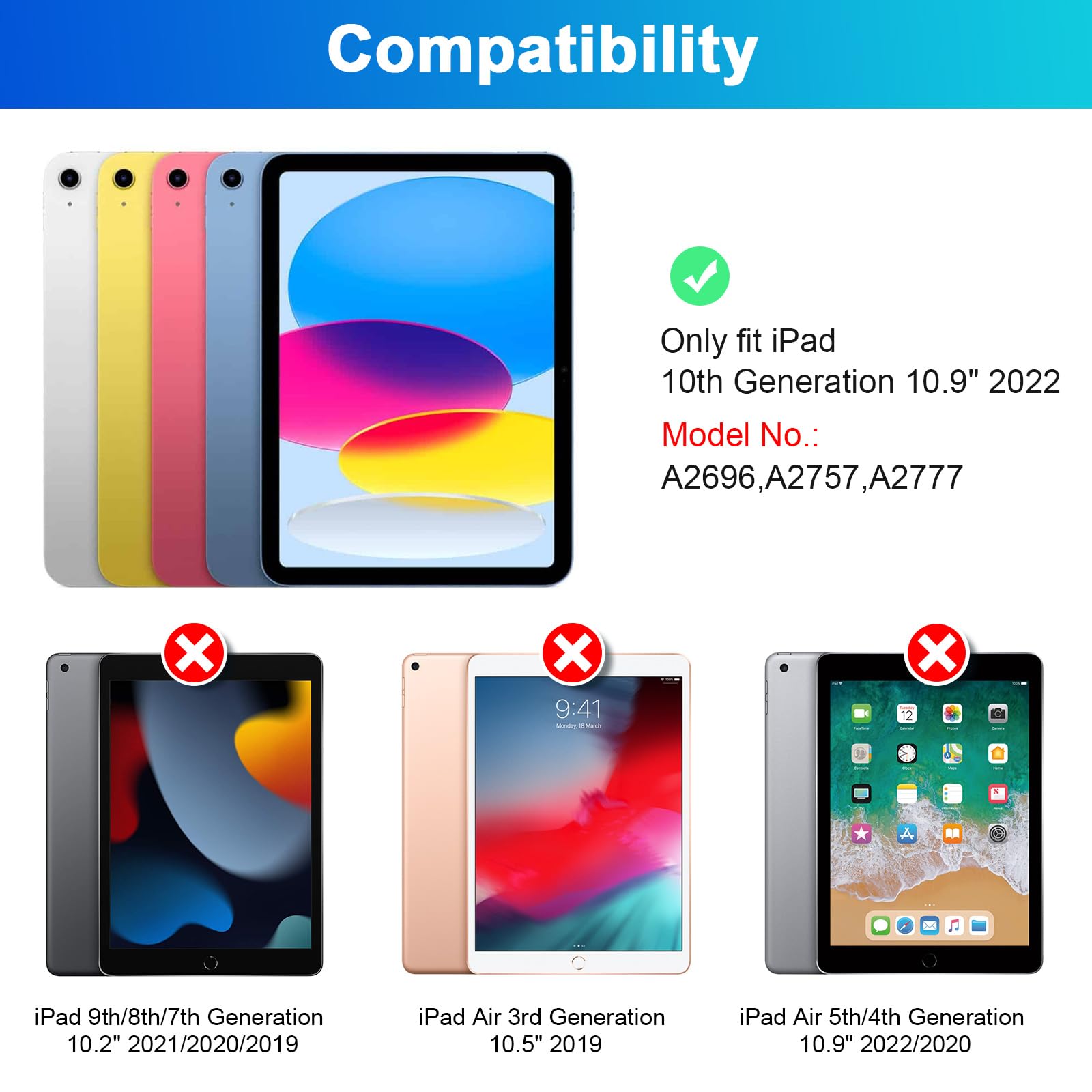 Soppy Keyboard Case With Touchpad For Ipad 10Th Generation, Detachable Wireless Keyboard For Ipad 10Th Gen 10.9'' 2022 (A2696/A2