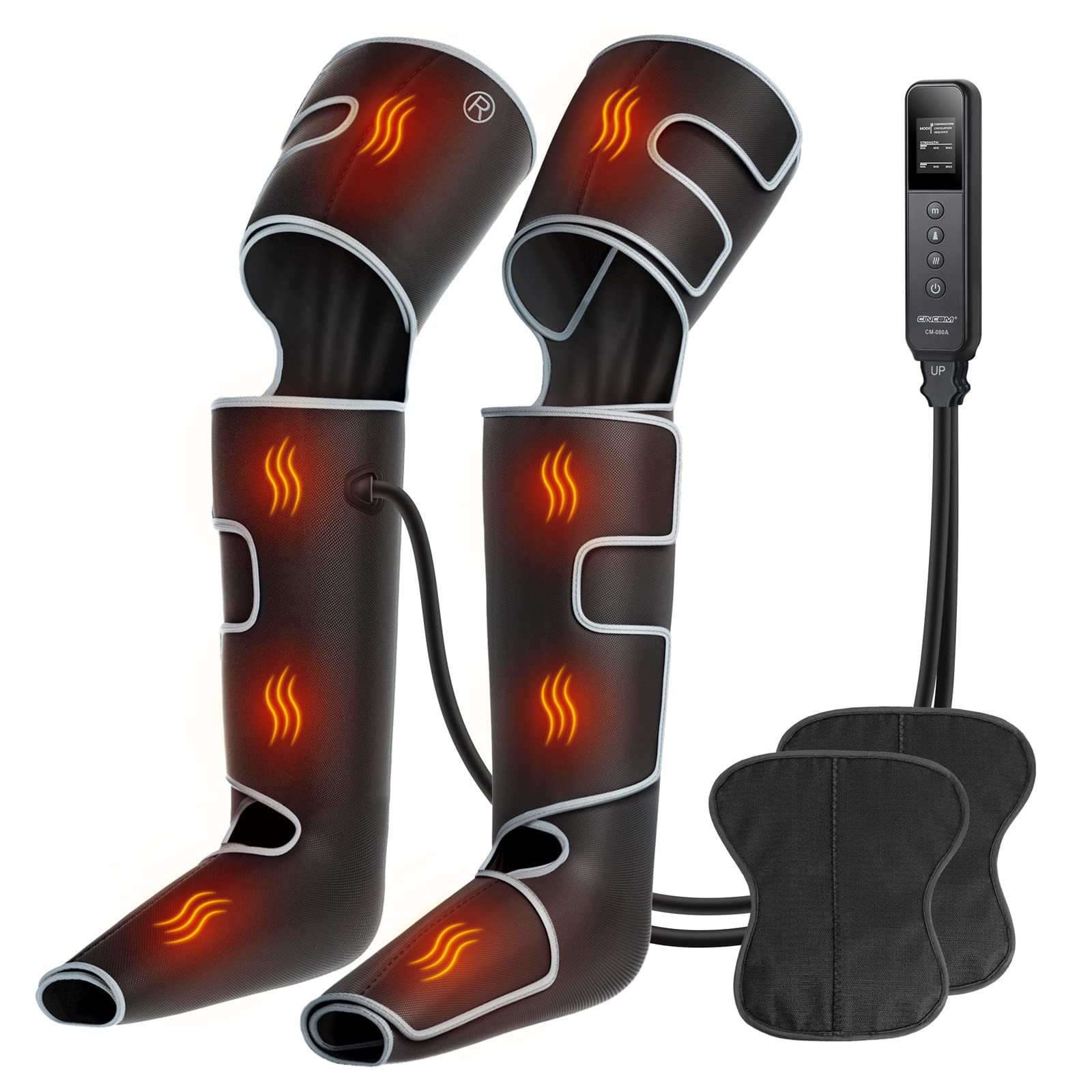 Cincom Leg Massager With Heat, Air Compression Leg Massager For Circulation, Full Leg Massager With 3 Heats 3 Modes 3 Intensitie
