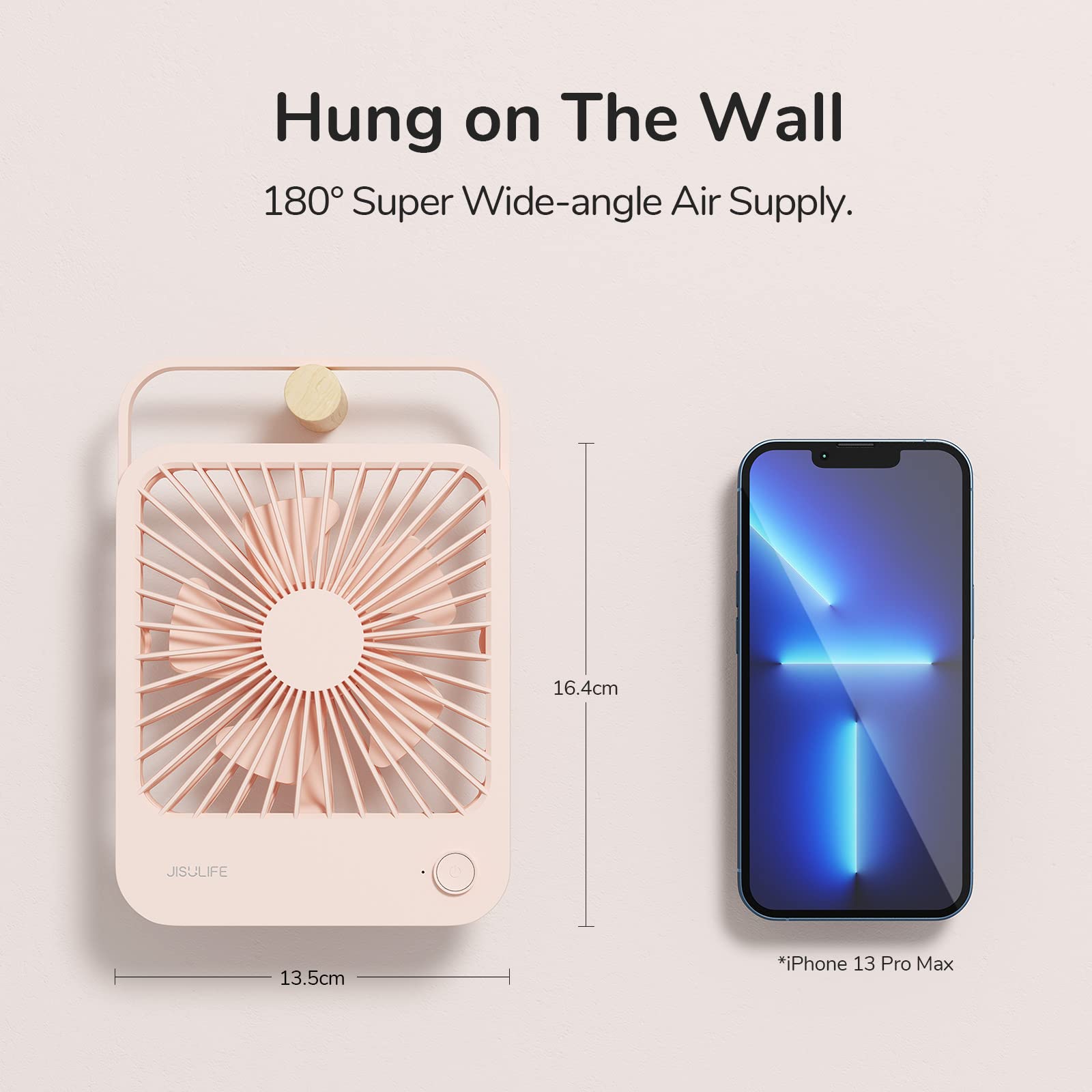 Jisulife Desk Fan Battery Rechargable Fan,180Foldable Portable Personal Fan, 4 Speeds Adjustable For Home Office Travel Outdoor