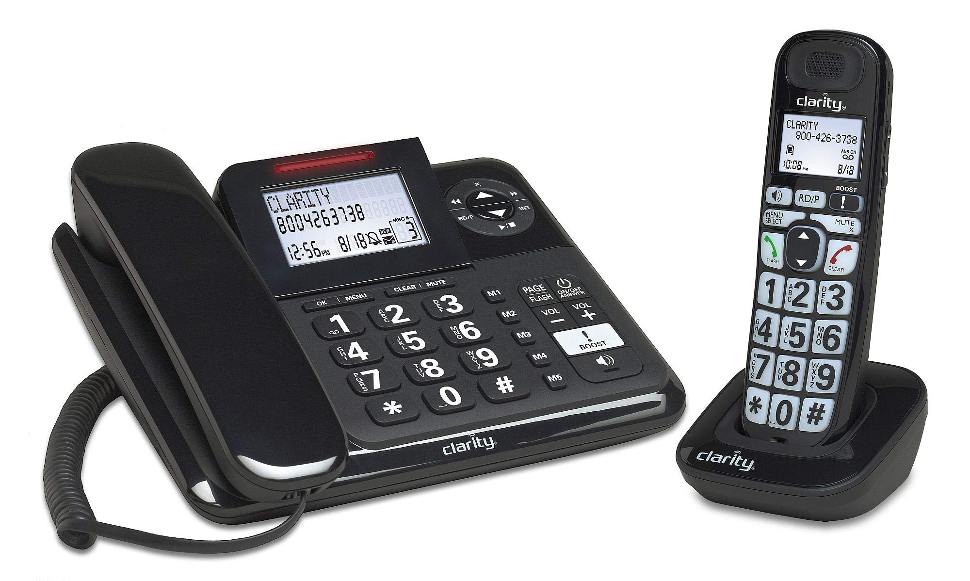 Clarity 53727 Dect 6.0 E814Cc Amplified 40Db Cord/Cordless Combo Unit Phone, Black (53727.1)