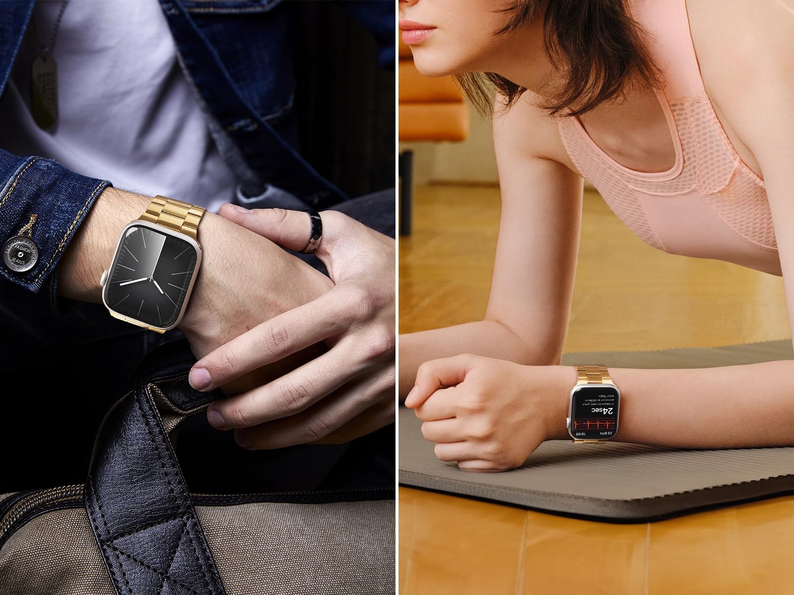 Iiteeology Lightweight Stainless Steel Band Designed For Apple Watch Ultra 2 & Ultra, Series 1 10, 46Mm, 45Mm, 44Mm, 42Mm, Repla