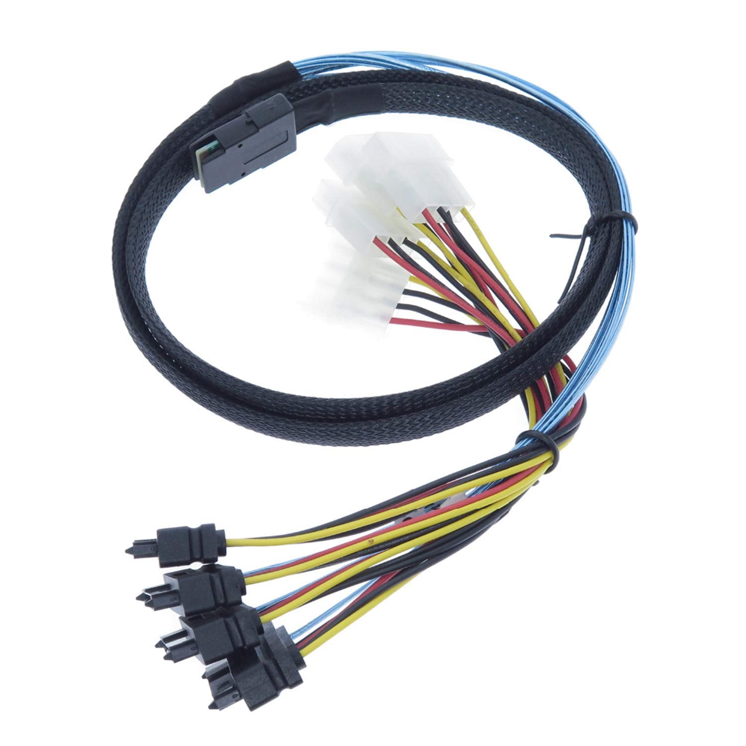 Edims Mini Sas To Sas Cable Internal Breakout Cable Sff 8087 To Sff 8482 With 4X Molex Power Connectors For Raid Controller To H