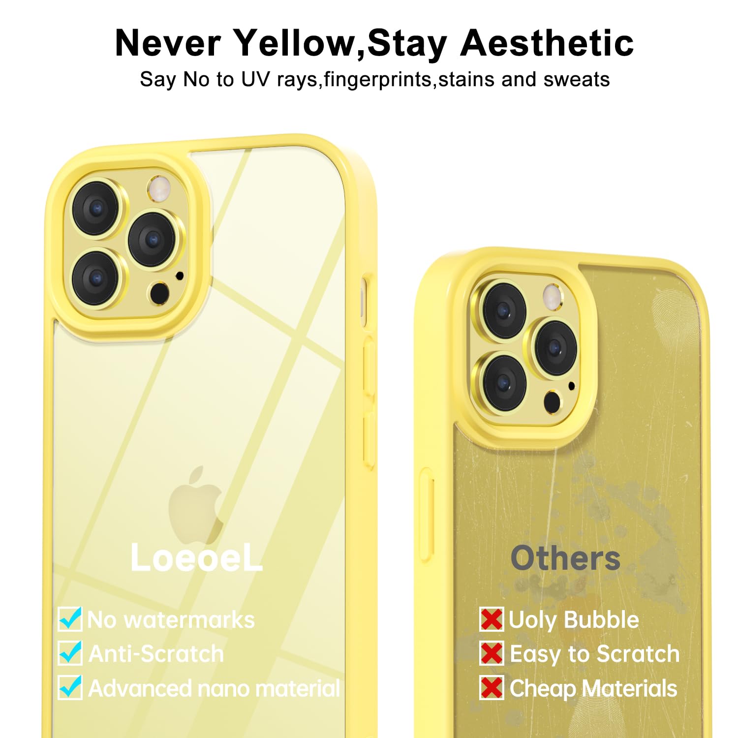 Loeoel For Iphone 11 Pro Case Clear, Transparent Hybrid 11 Pro Case [Hard Plastic & Soft Silicone Bumper] Acrylic Non Yellowing