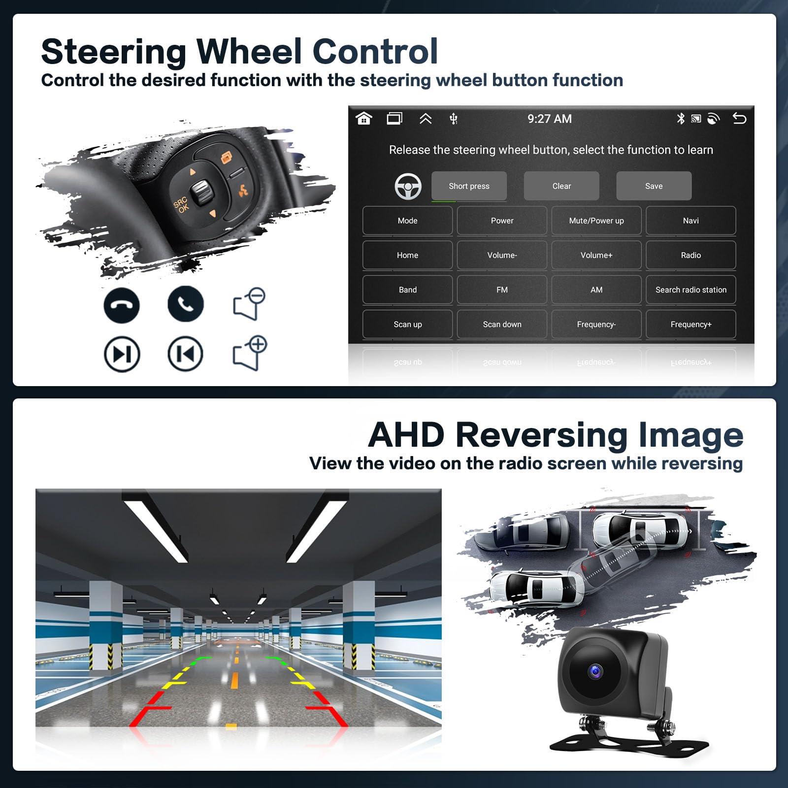 Inefala 8 Core 4+64G Android Car Stereo Screen For Kia Soul 2014 2017(Manual A/C) Radio Upgrade, 9'' Touch Screen With Wireless