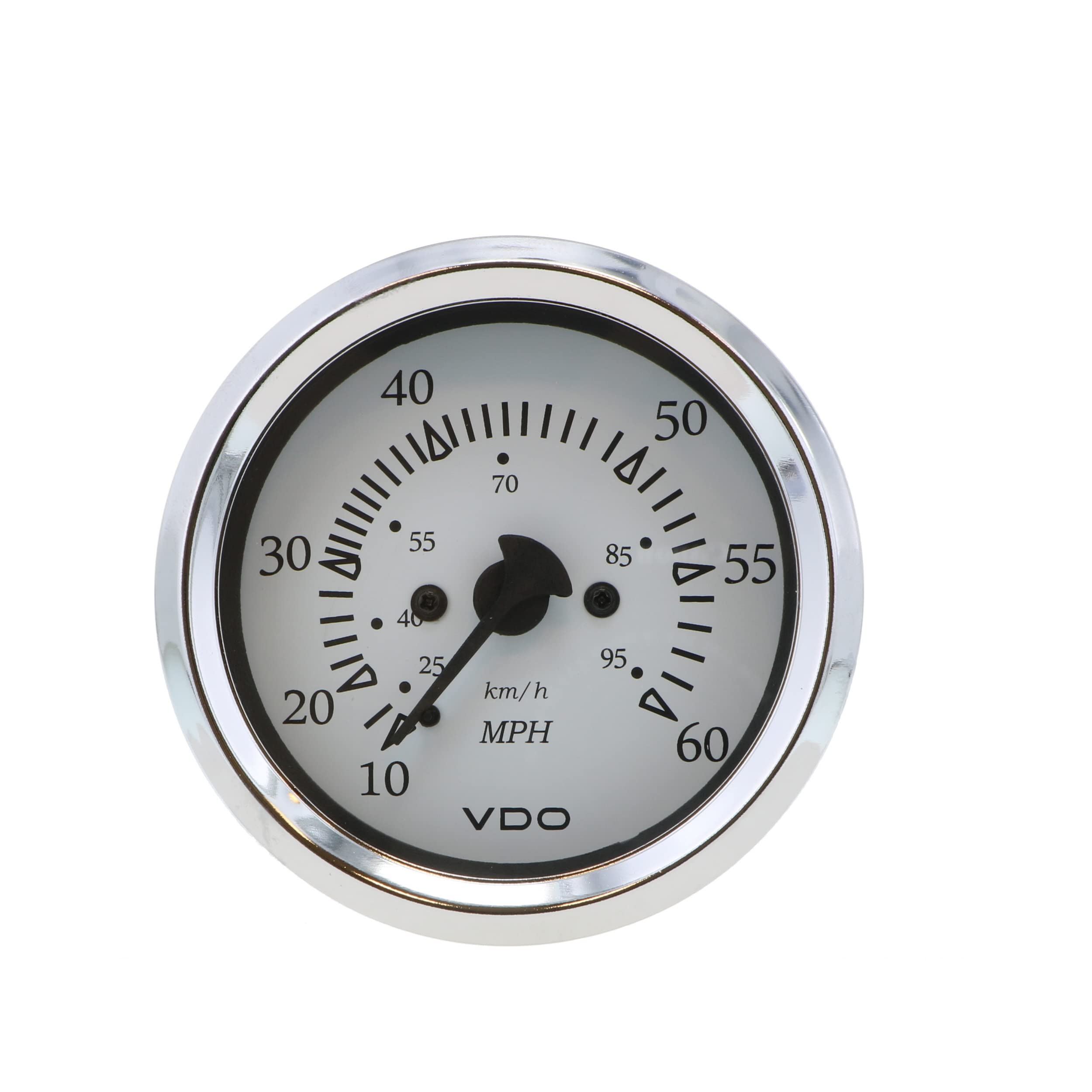 Vdo Cockpit Marine 85Mm (3-3/8'') Pitot Speedometer - 0 To 60 Mph - White Dial/Chrome Bezel,WBEEAB09BCBCJC8