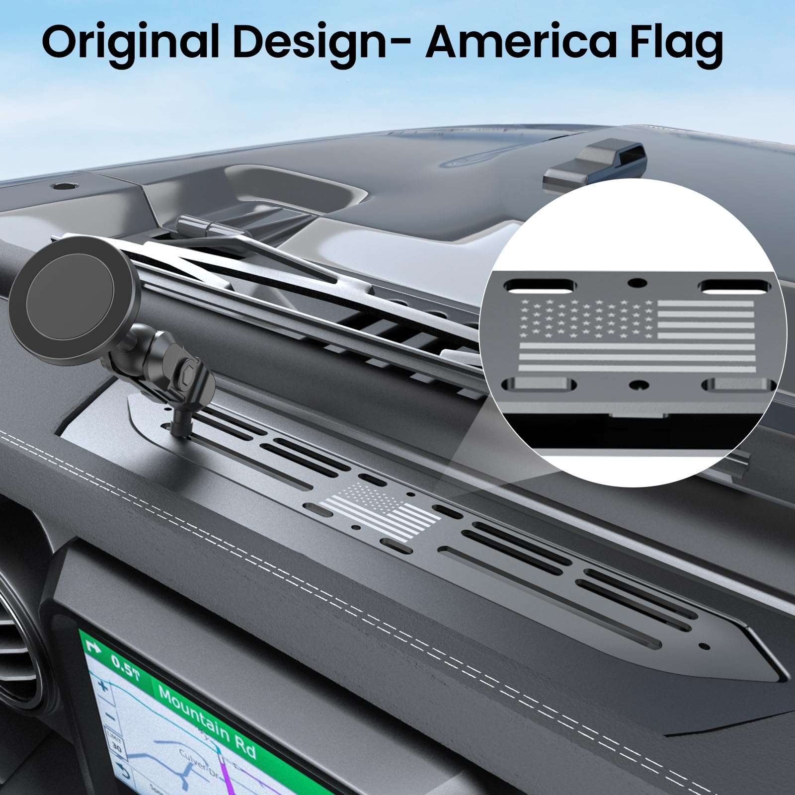 Swiftgaze Stainless Steel Phone Mount For 2018-2023 Wrangler Jl (Not 4Xe)&2020-2023 Gladiator Magnetic&Clamp Dual Heads All-Meta