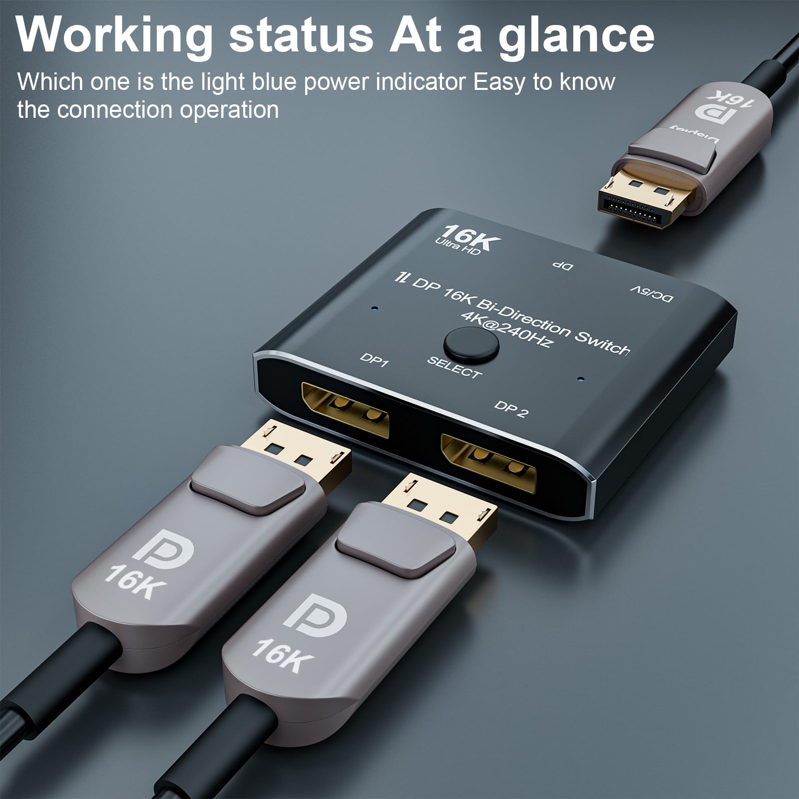 Cabledeconn Displayport 8K Dp 1.4 Switch Bi Direction 8K@30Hz 4K@120Hz Splitter Converter For Multiple Source And Displays (Dp 1