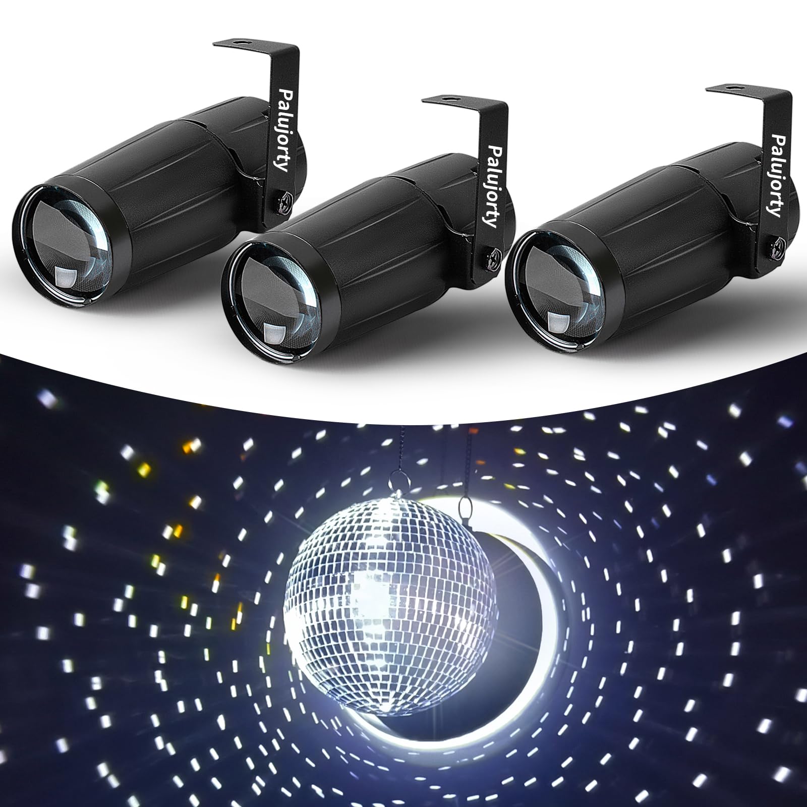 Pin Spot Light For Disco Ball 3 Pack, Palujorty 10W Mirror Ball Light Plug In For Disco Ball For Party Stage