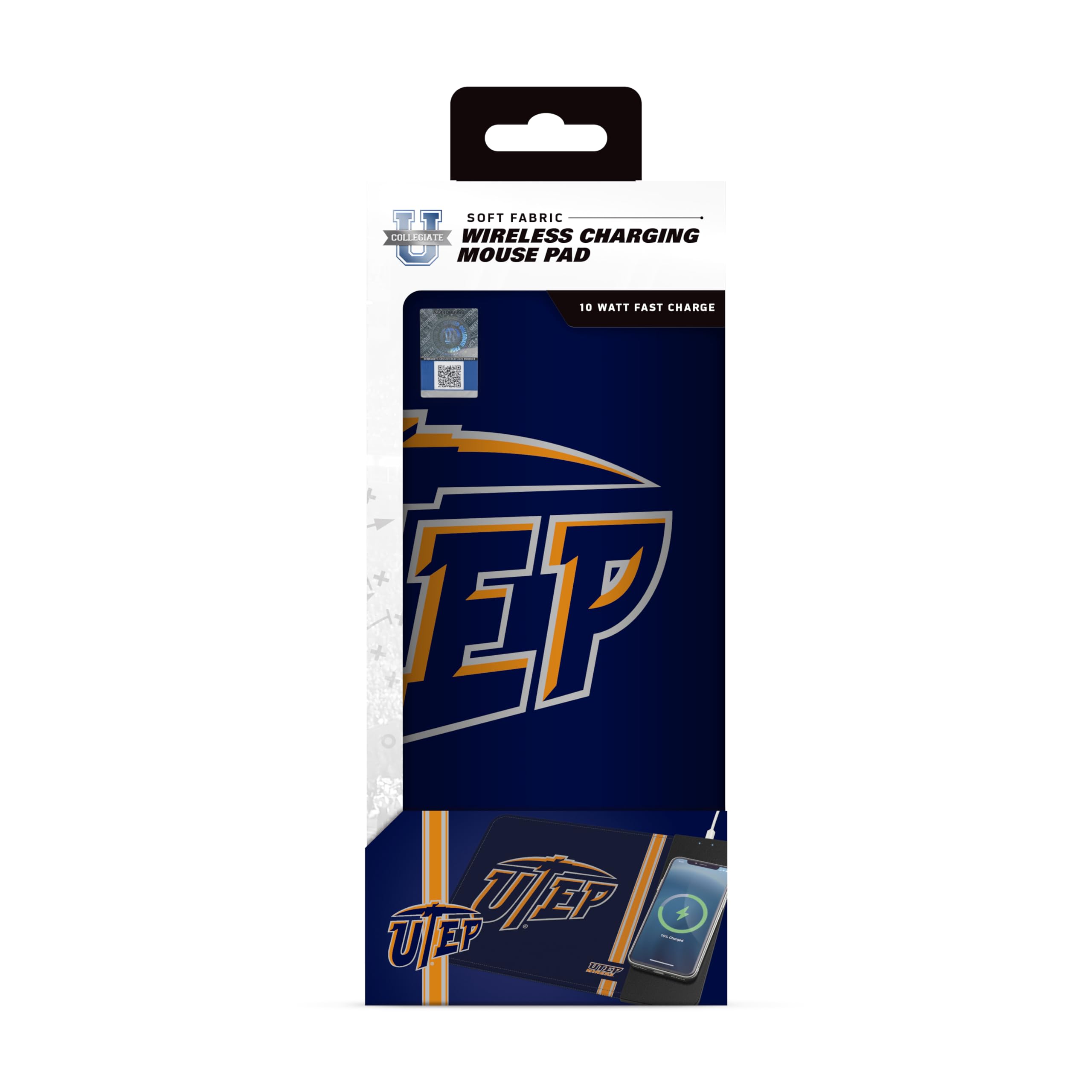 Soar Ncaa Wireless Charging Mouse Pad, Utep Miners