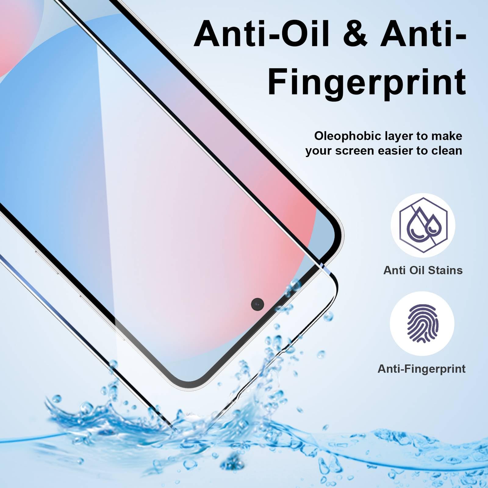 Xiezezei Galaxy S24 Fe Screen Protector [4+4 Pack] Camera Lens Protector, Fingerprint Unlock Support, Hd Tempered Glass, Touch S