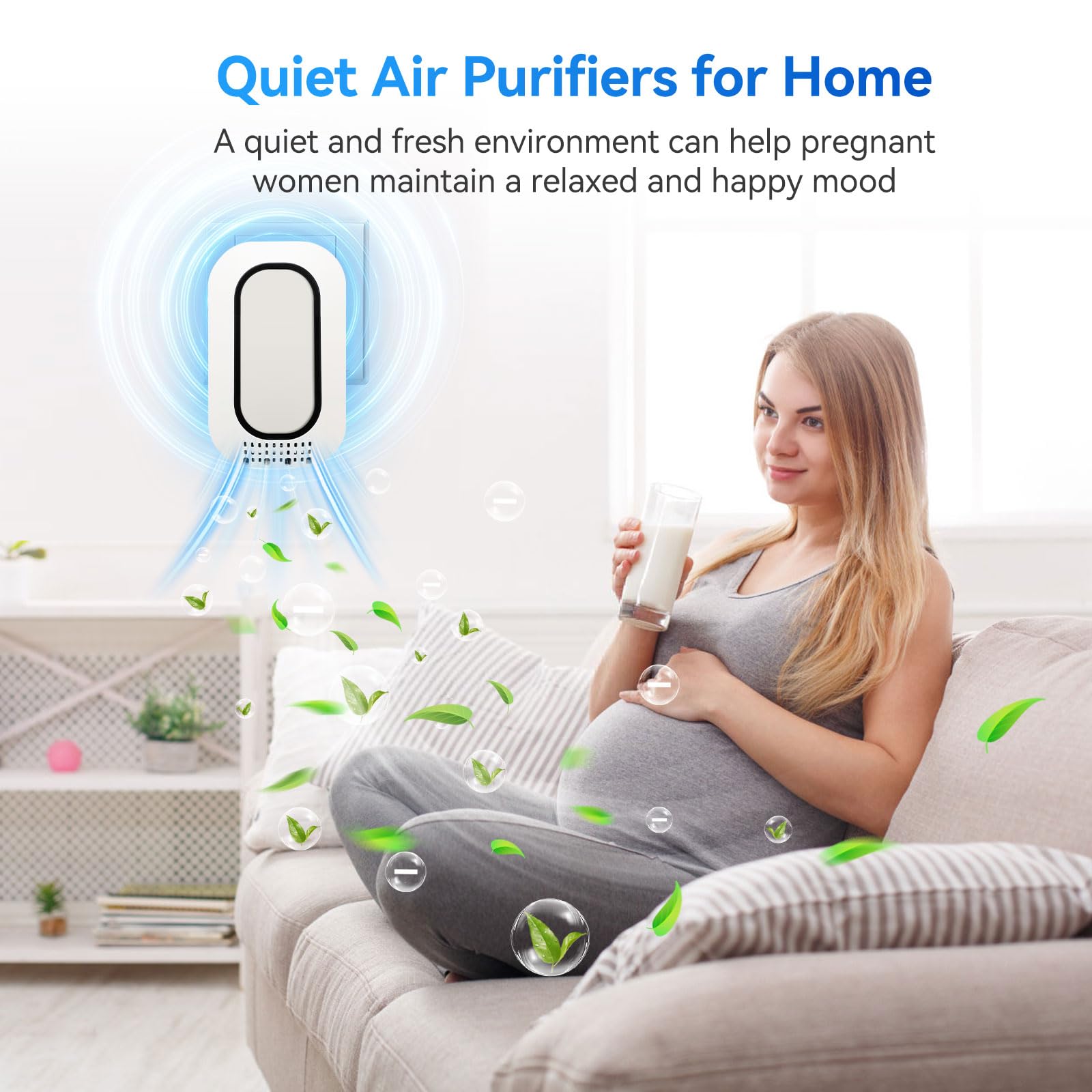 Pvacg Air Ionizers For Home With 4 Negative Ion Output Heads,Ionizer Air Purifier Plug In With Backlight,Quiet And Energy-Saving