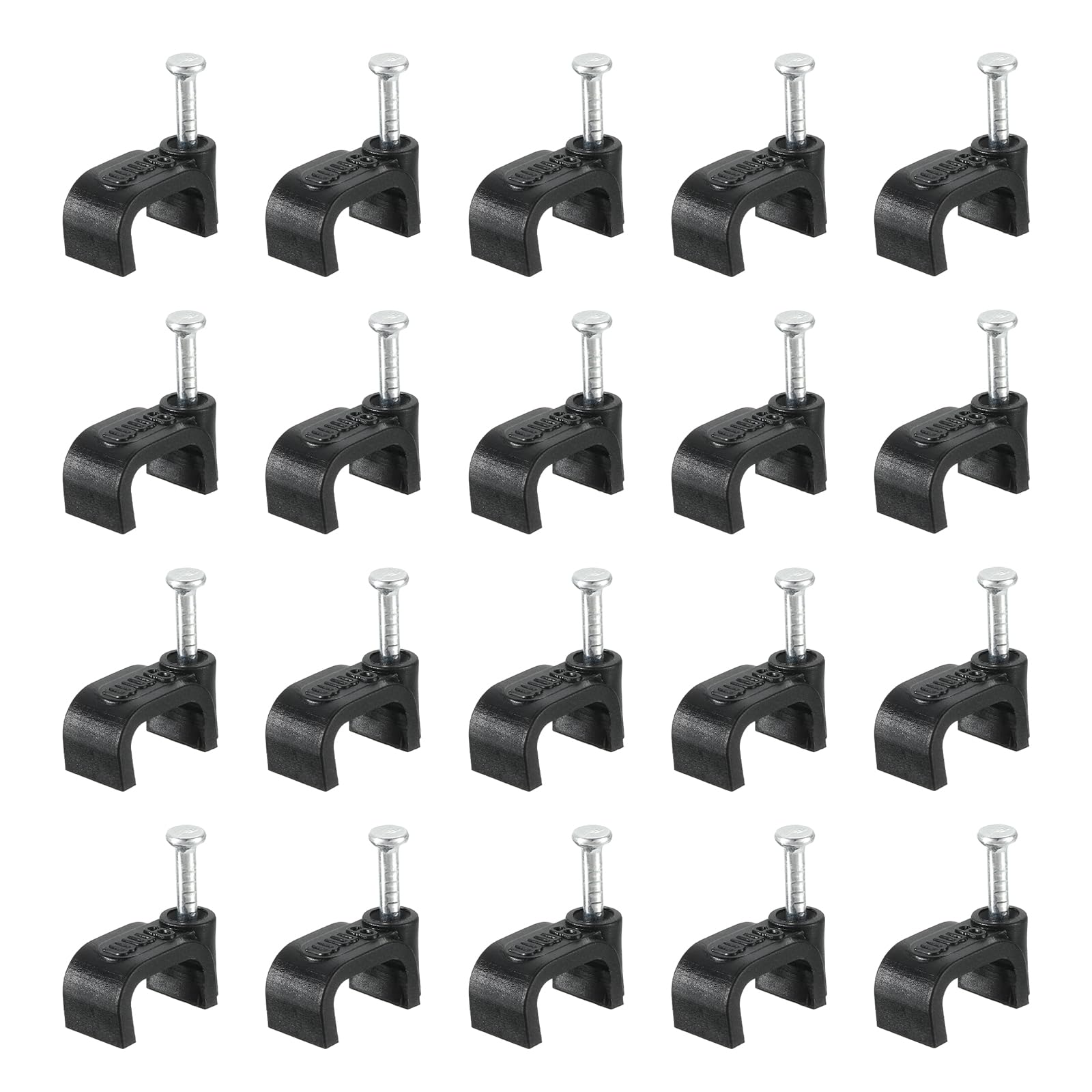 Uxcell Cable Clips With Steel Nail, 100Pcs 9Mm/0.35Inch Plastic Cable Wire Clips, Ethernet Cable Clips Nail In Cable Clips For Home