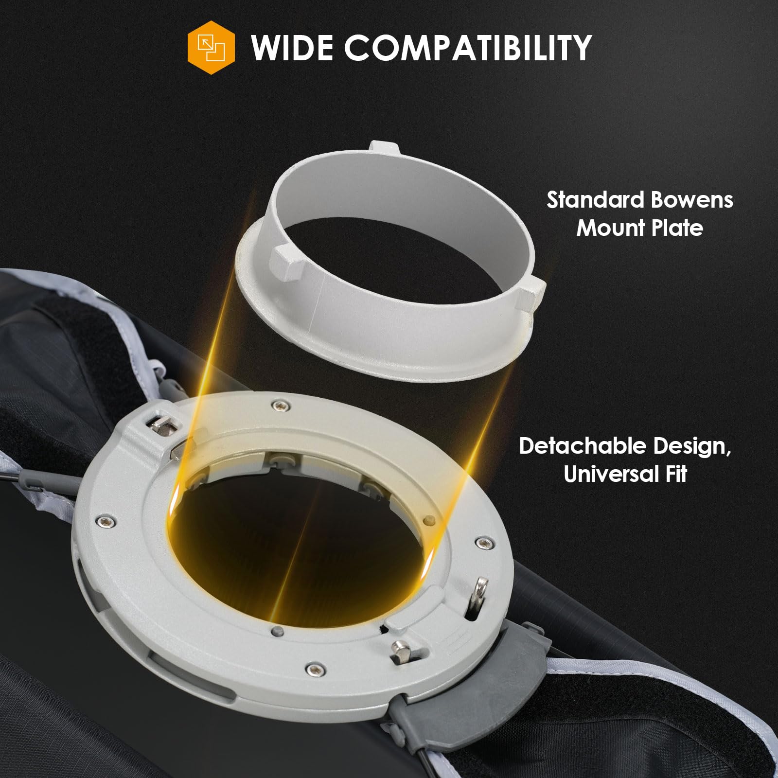 Tarion Foldable Bowens Softbox With Grid: Quick One Step Open/Lock, 23.6X35.4In (60X90Cm) Rectangular Softbox, Easy Set Up, Idea