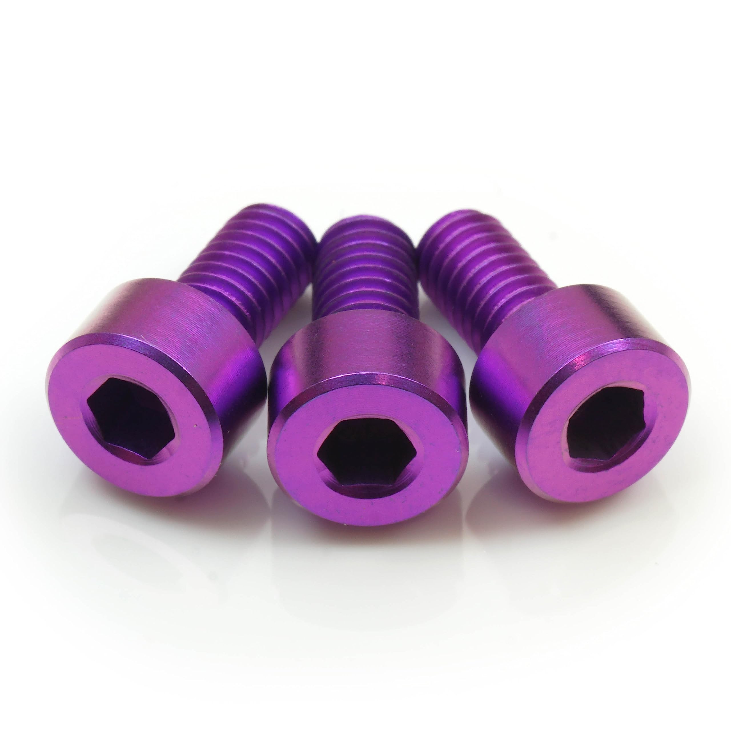 Stainless/Black Alloy Steel/Titanium - Floyd Rose Style Guitar Locking Nut Screws Set - MonsterBolts (Qty 3, Titanium - Fuchsia)