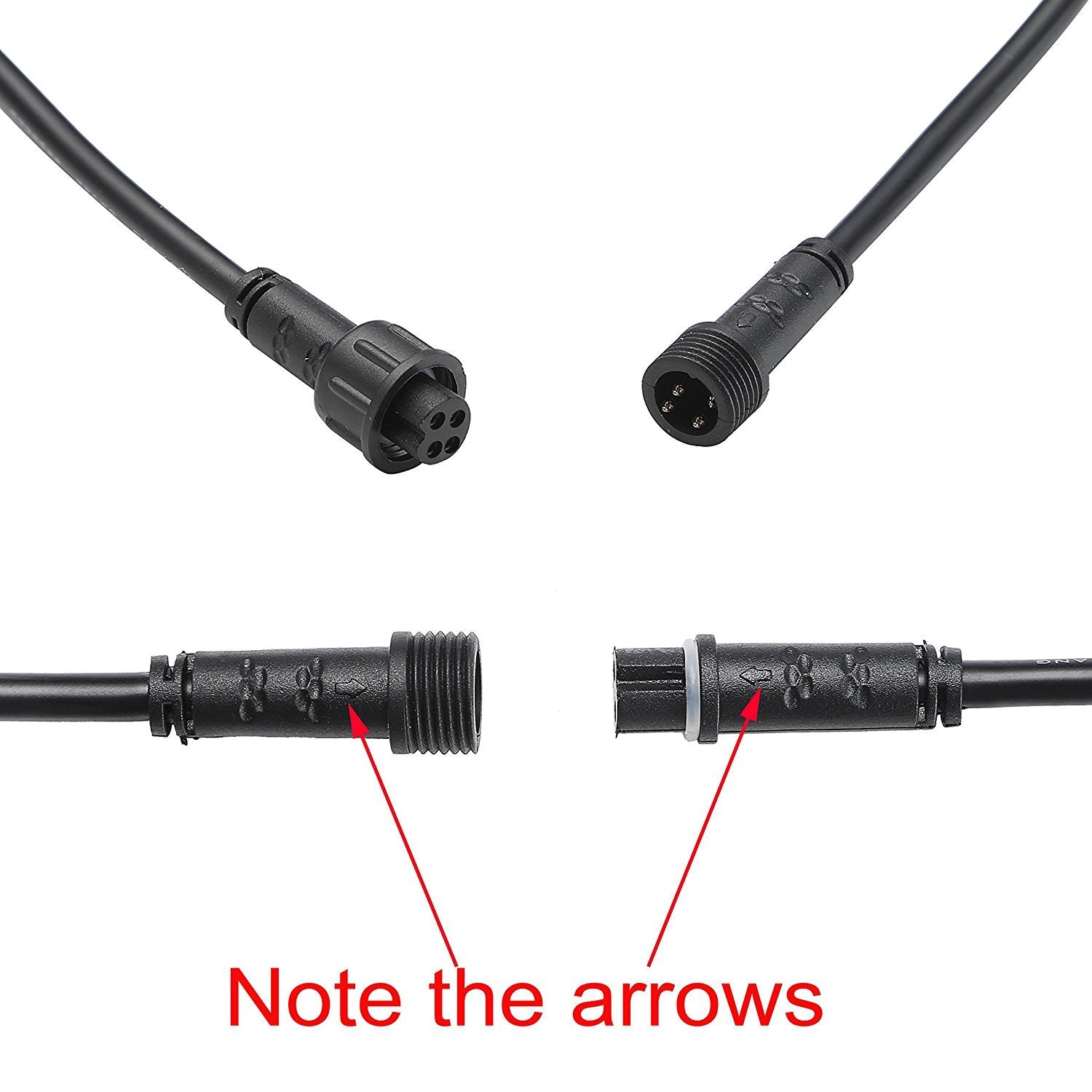 Sumaote 9.84Ft 3M 4Pin Extension Cable Wire With Male And Female Connectors At Both Ends For Rgb Multi Color Led Deck Light, Pac
