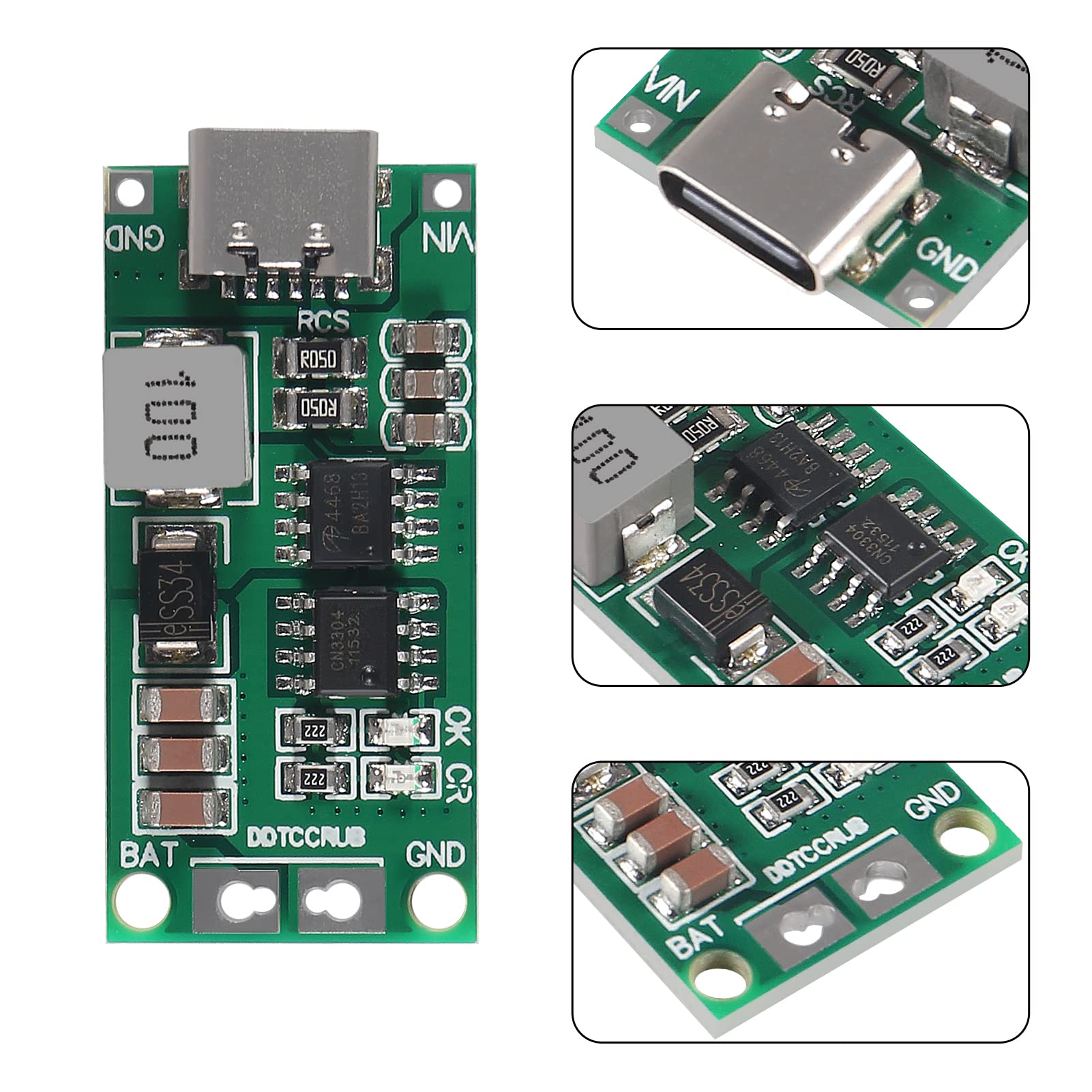 Dweii 3Pcs Type C Bms 2S 3S 4S 1A 2A 4A 18650 Lithium Battery Charger Board Usb C Step Up Boost Module For Li Po Polymer Power B