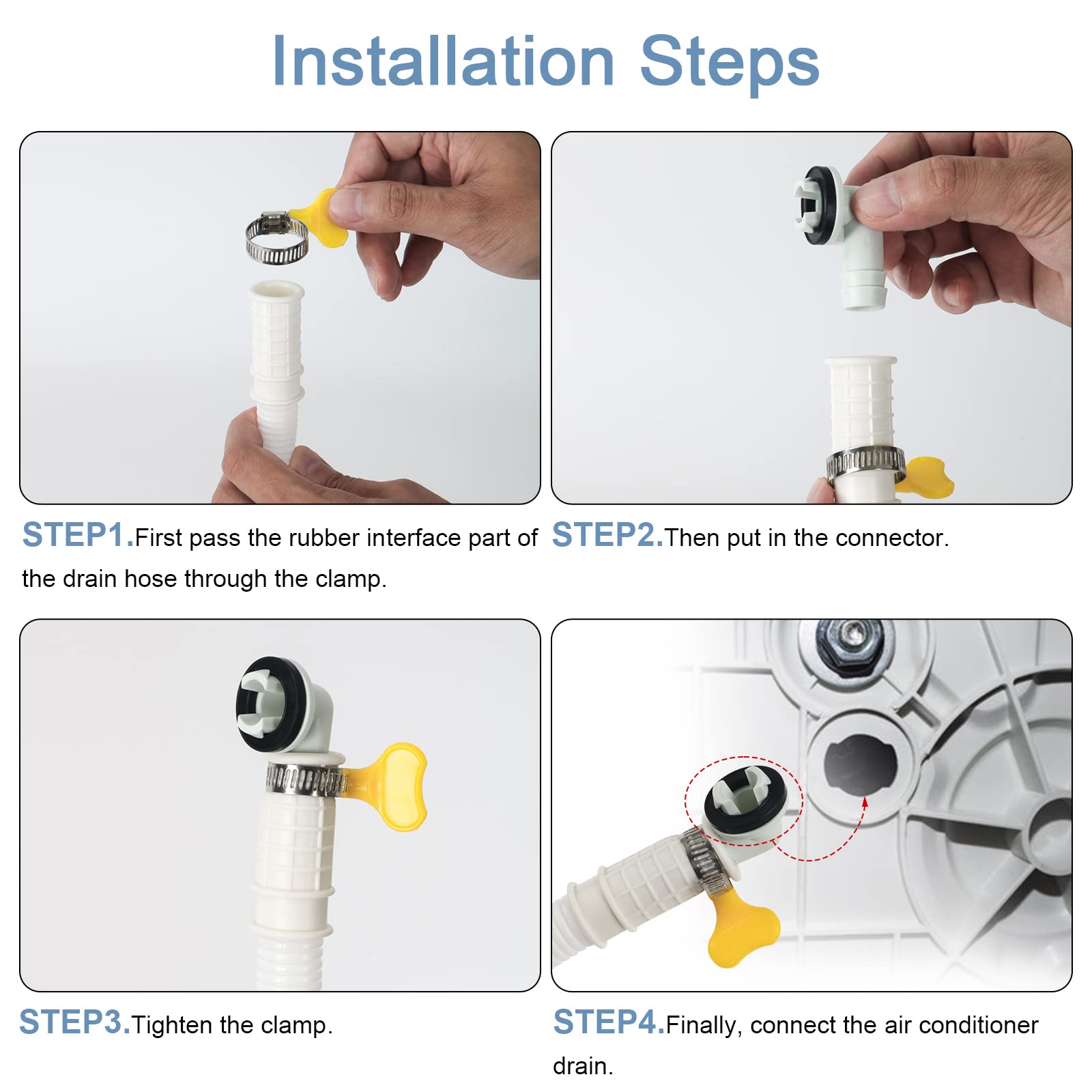 Hoxha Air Conditioner Drain Hose Kit Plastic Tubing For Ac Condensate Flexible Durable Drain Hose For Mini Split Ac Portable Ac