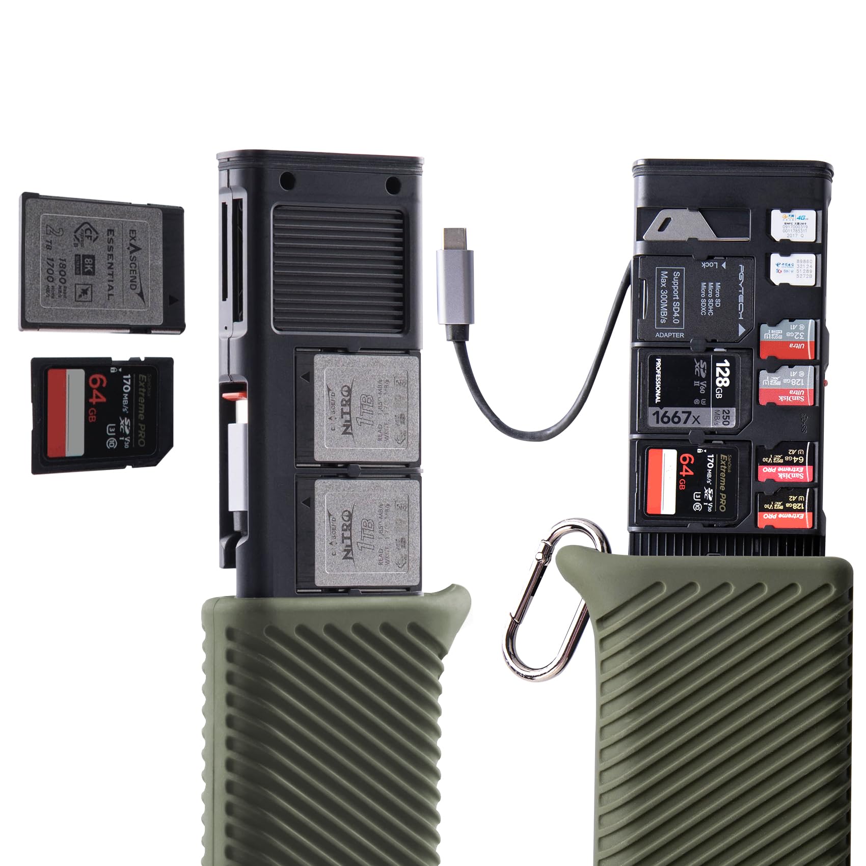 Pgytech Createmate Usb 3.2 Cfexpress A/B Card Reader 10Gbps Sd Card Reader For Photographer (Cfexpress B, Green)