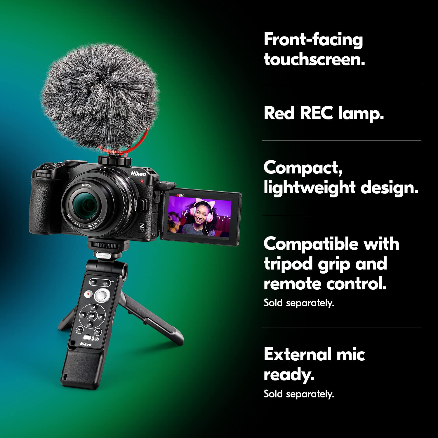 Nikon Z 30 With Wide-Angle Zoom Lens | Our Most Compact, Lightweight Mirrorless Stills/Video Camera With 16-50Mm Zoom Lens | Nik