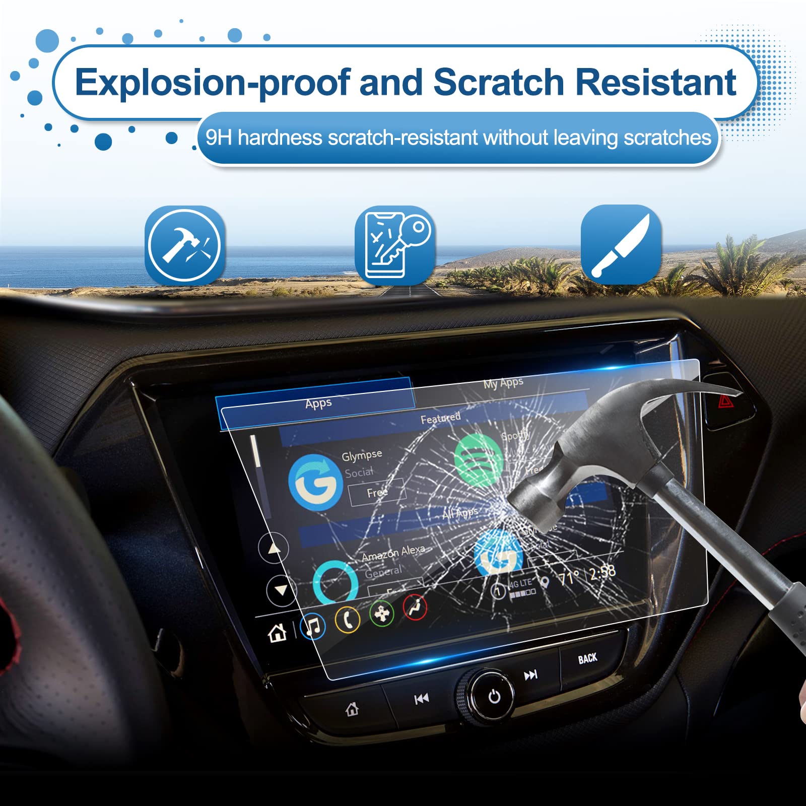 Coleya 2021 2022 2023 Trailblazer Screen Protector For Chevy Trailblazer (Lt/Activ/Rs) 8 Inch Touch Screen, 9H Tempered Glass 20