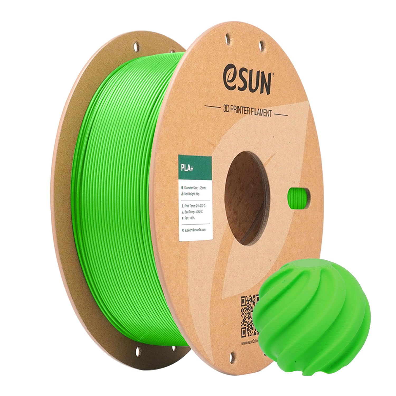 eSUN PLA+ Filament 1.75mm 1KG, 3D Printing Filament Dimensional Accuracy +/- 0.03mm, 2.2lbs Cardboard Spool PLA Plus Filament, F