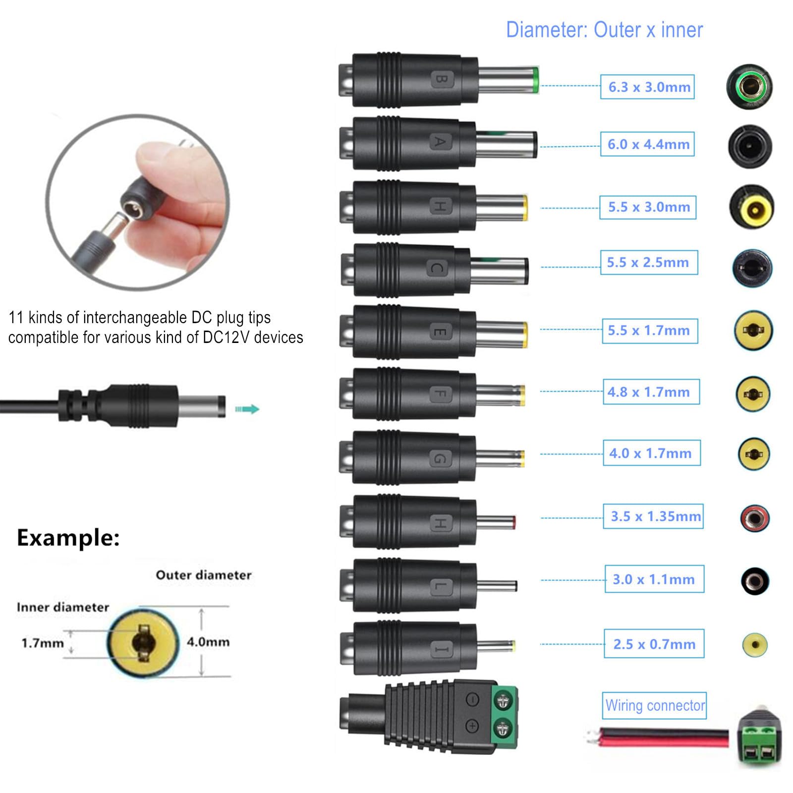 24V 1A 2A Ac Adapter Switching Power Supply Cord With 11 Dc Plug Tips Ac To Dc 24Volts 2000Ma 1500Ma 1000Ma 500Ma 200Ma 100Ma Re