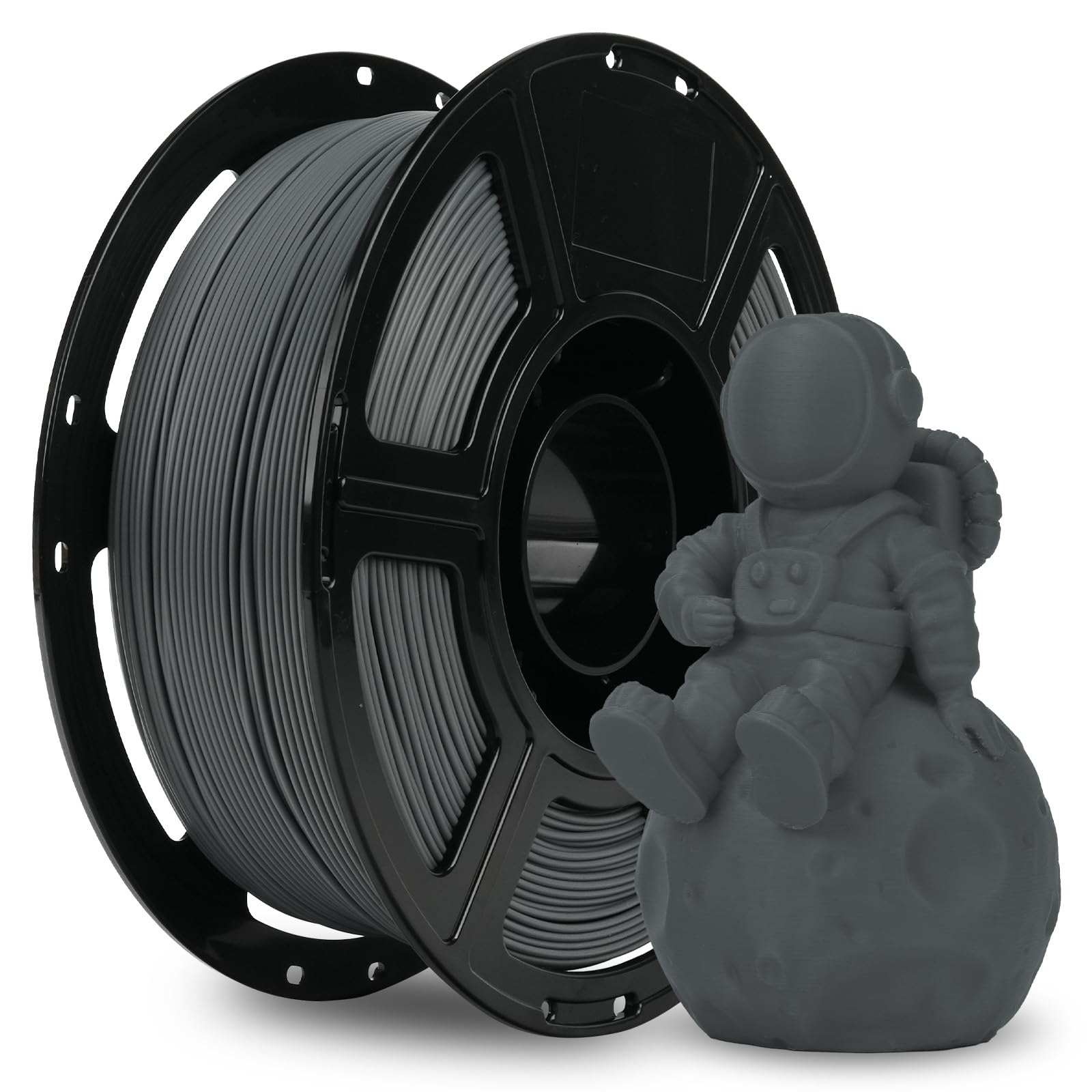 FLASHFORGE PLA Filament 1.75mm +/- 0.02mm, Matte Grey 3D Printer Filament 1kg (2.2lbs) Spool, Excellent Printing Performance, Ea