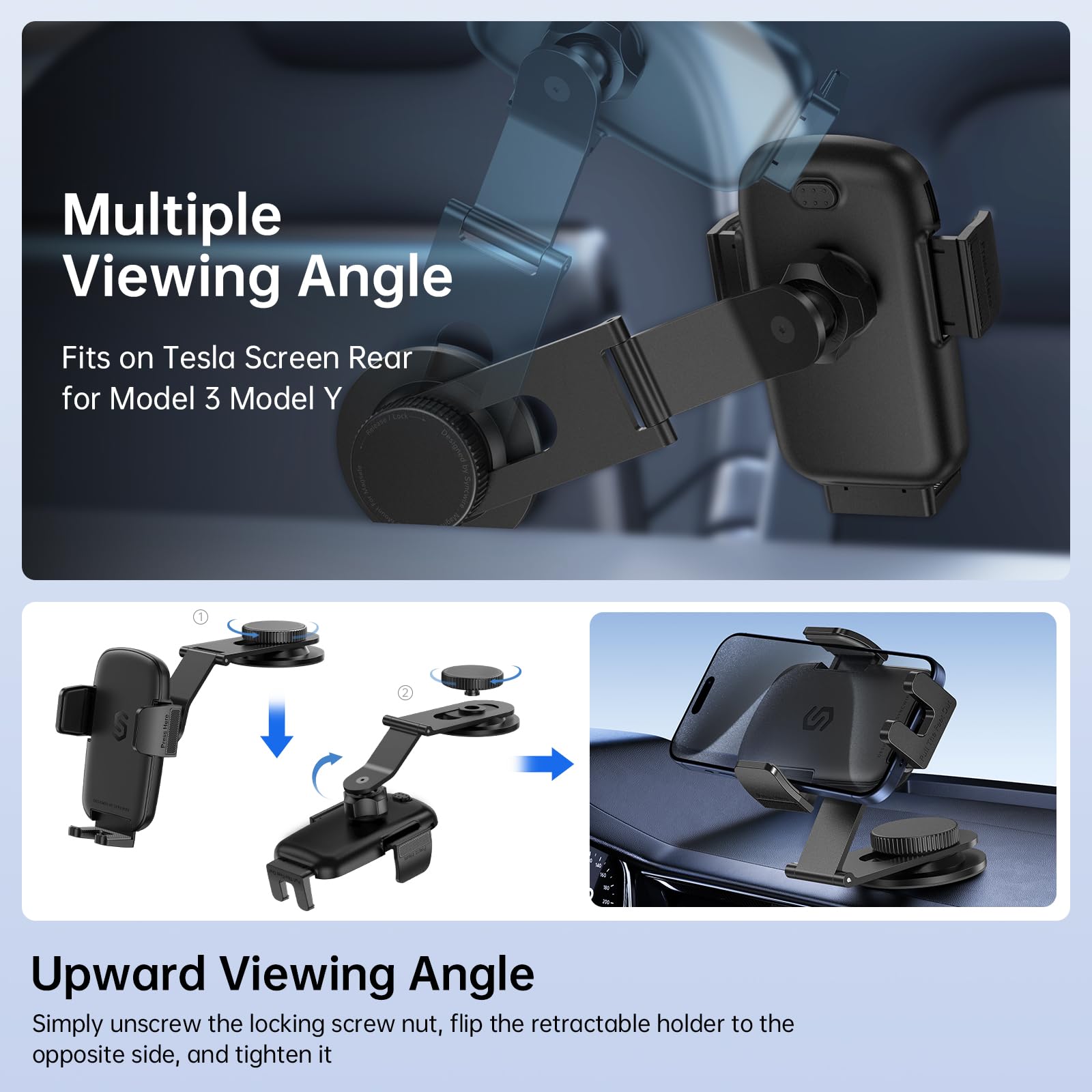 Syncwire Car Phone Holder For Universal Dashboard [Super Stable] Car Phone Mount Foldable Aluminum Alloy Arm For Iphone 16 15 14