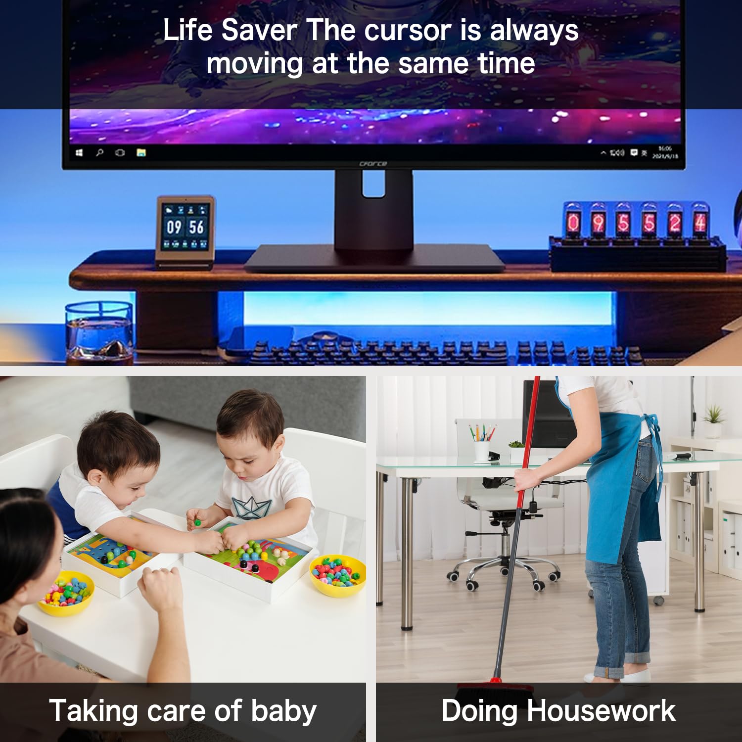 Infotop Mouse Jiggler, Ultra Slim, 20Db Quiet & Noiseless, Undetectable Mouse Mover Simulates Realistic Movement, Driver Free Sh