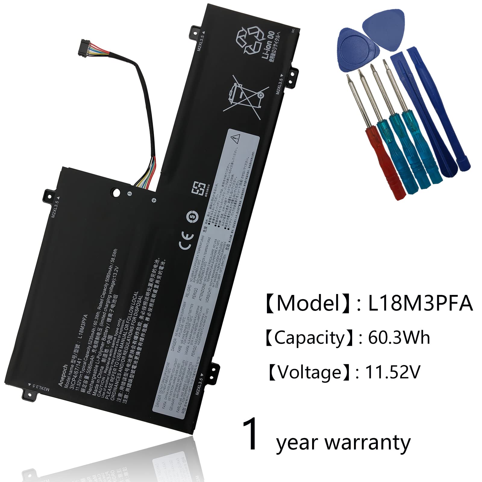 Anepoch L18M3Pfa Laptop Battery Replacement For Lenovo Yoga C740 15Iml C740 15 81Td Series Notebook L18D3Pf2 5B10T83739 5B10T837