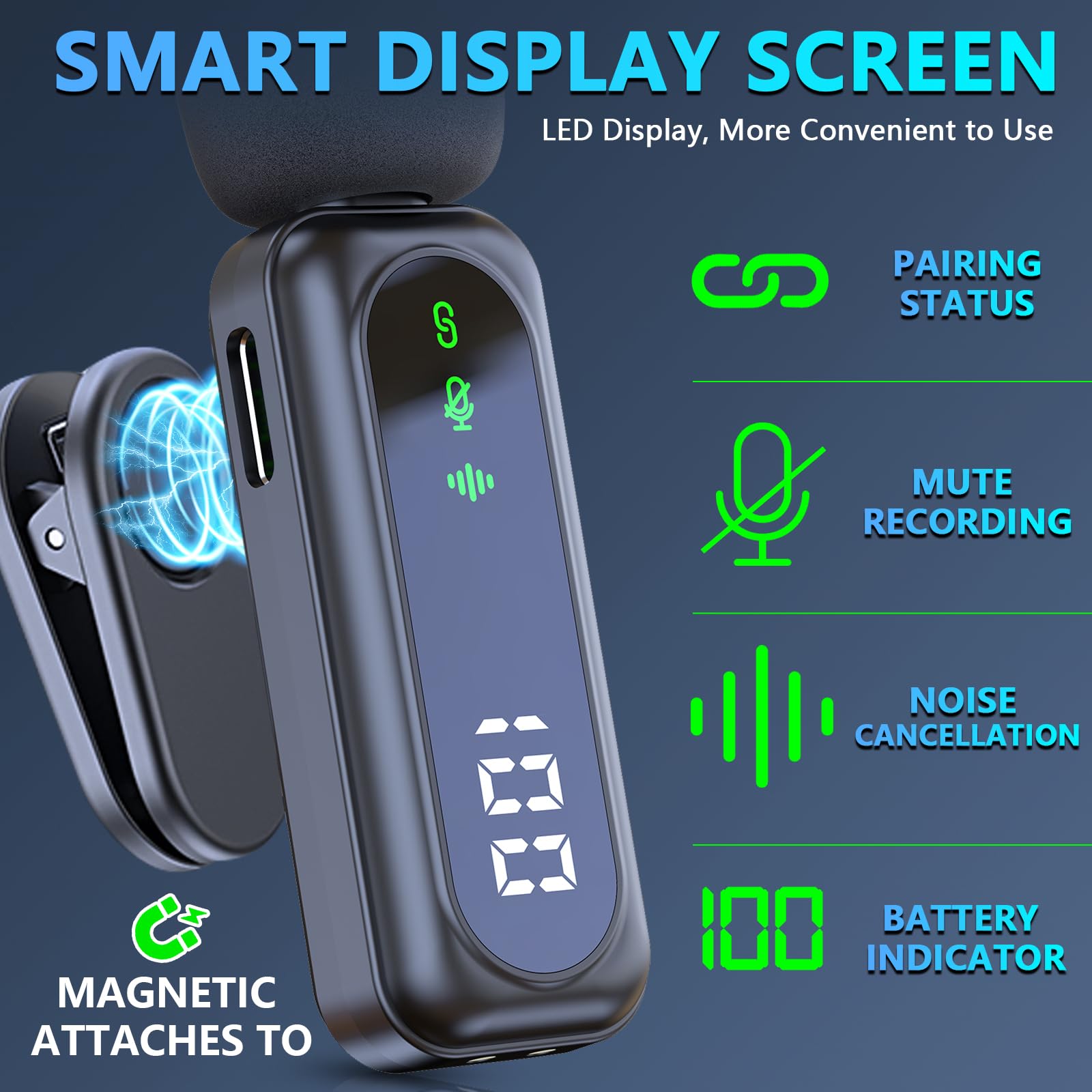 Ricchi Wireless Lavalier Microphone For Iphone Ipad And Android Phone, 2Pcs Mini Microphone With Noise Reduction Lapel Mic For V