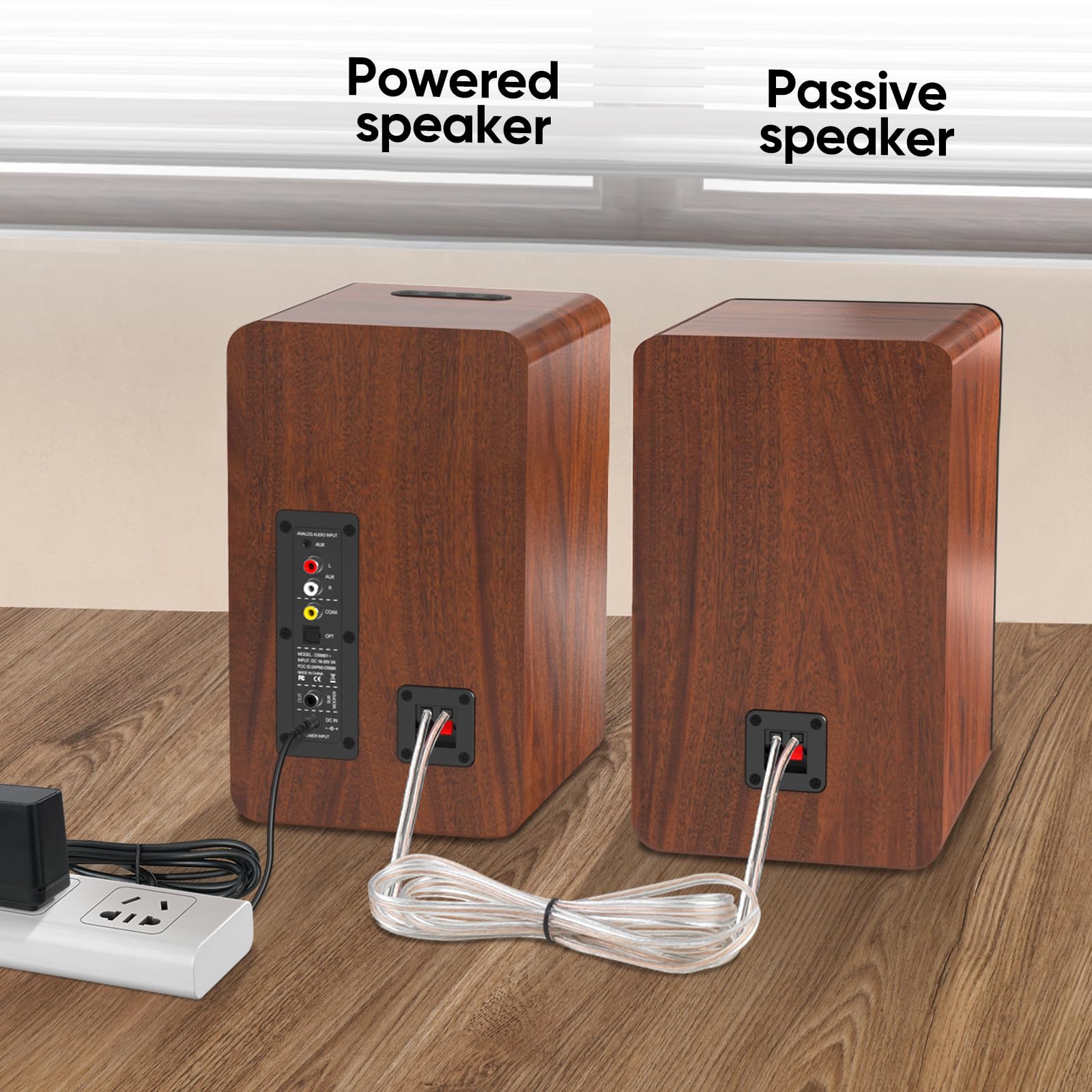 Saiyin Bluetooth Bookshelf Speakers, 40W X 2 Powered Tv Speakers With 4 Inch Woofer, Turntable Speakers With Optical/Aux Input/S