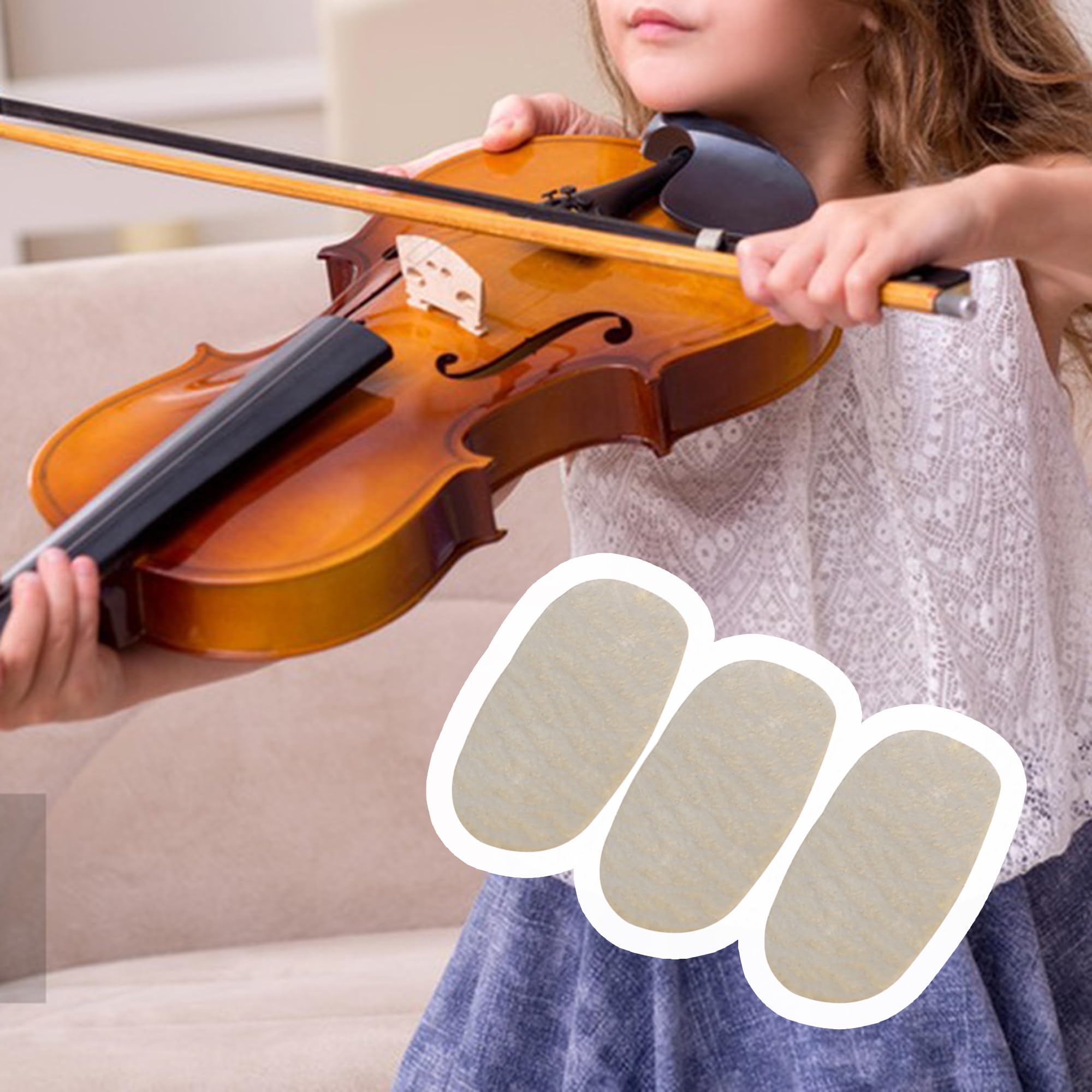 5Pcs White Leather Violin Bridge Parchment String Protectors E-String